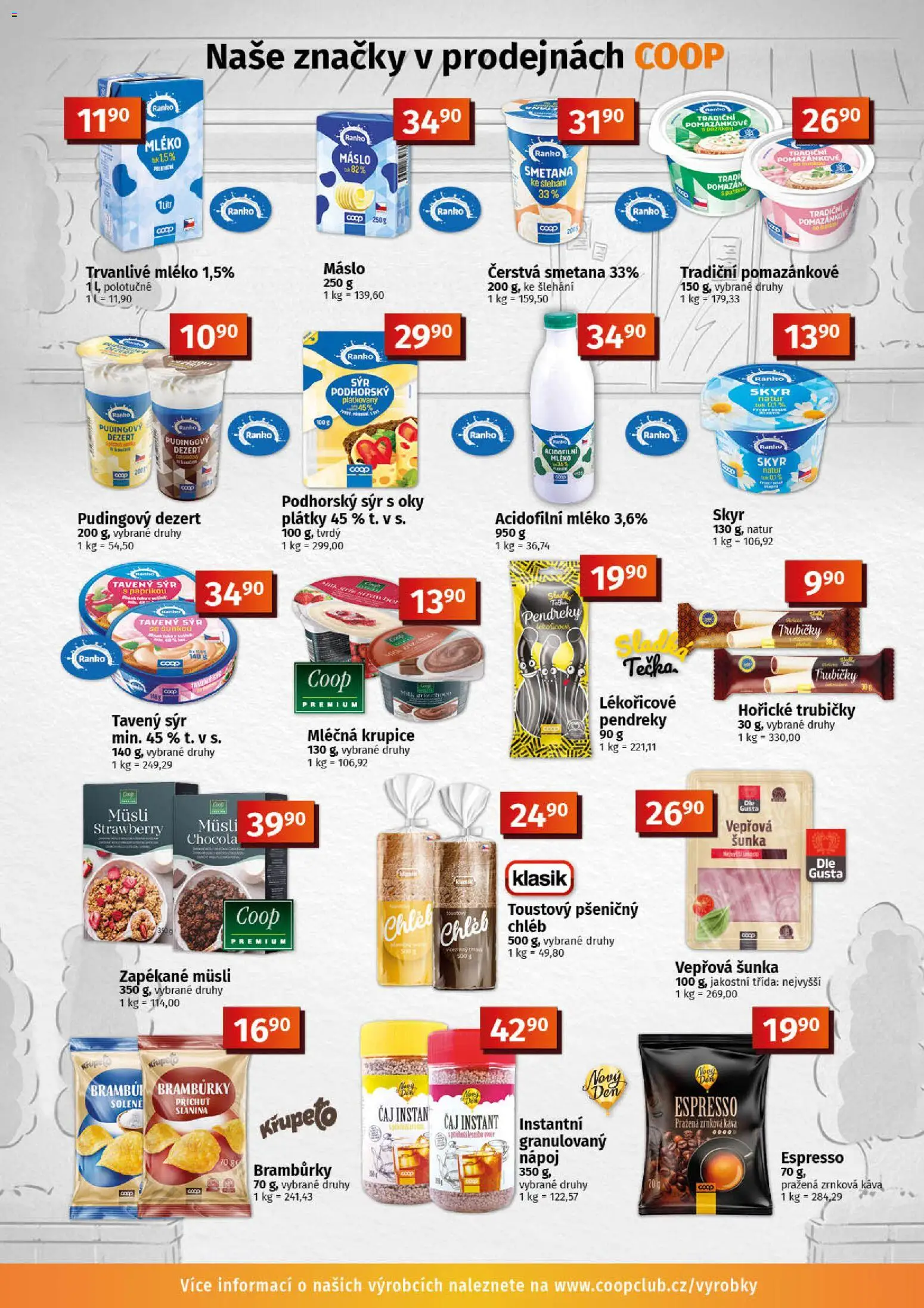 Coop leták - Tuty od 01.07.2026 | Strana: 9 | Produkty: Mléko, Chléb, Káva, Acidofilní mléko