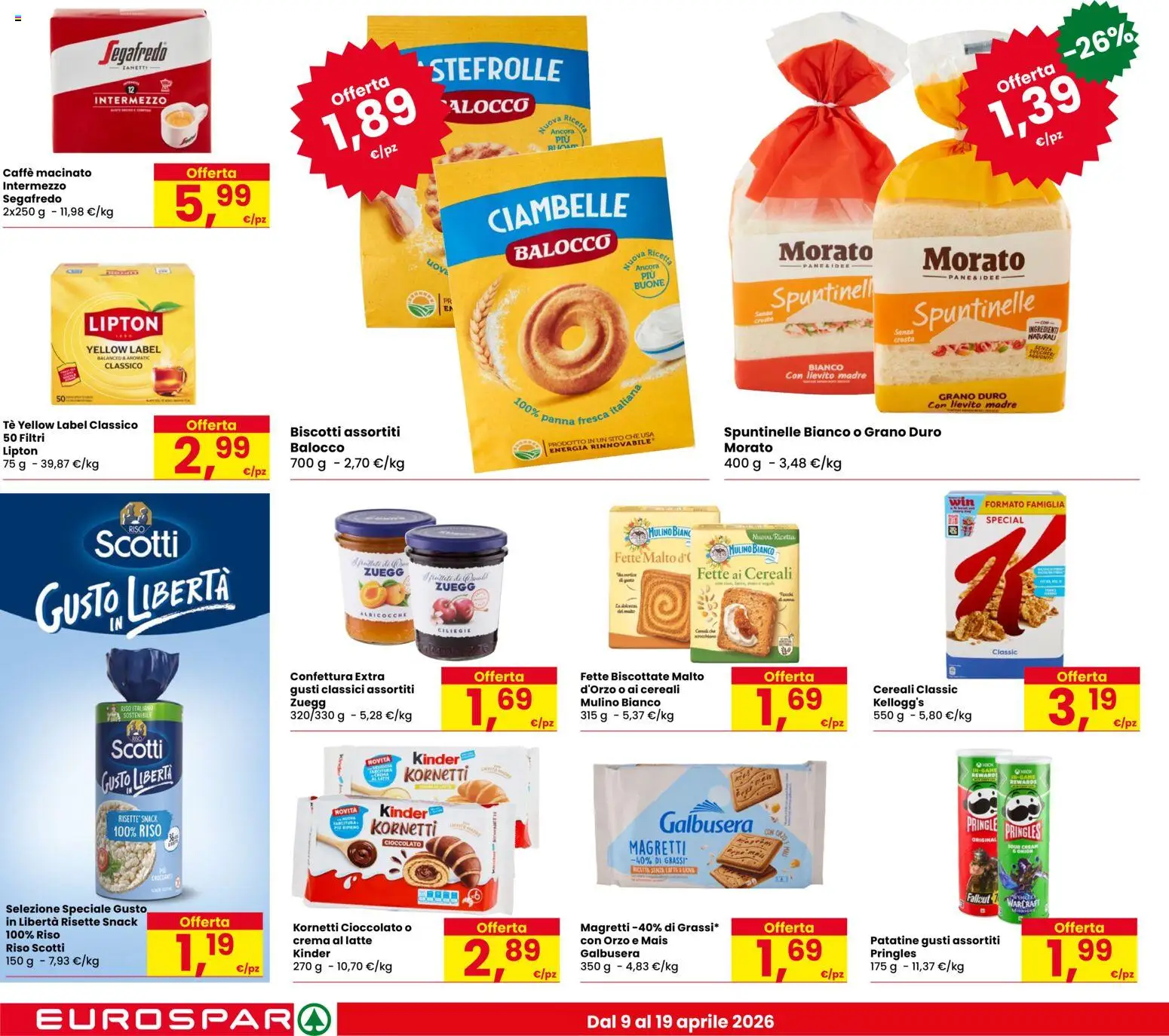 Volantino Despar del 09.04.2026 | Pagina: 12 | Prodotti: Crema, Cioccolato, Tè, Patatine