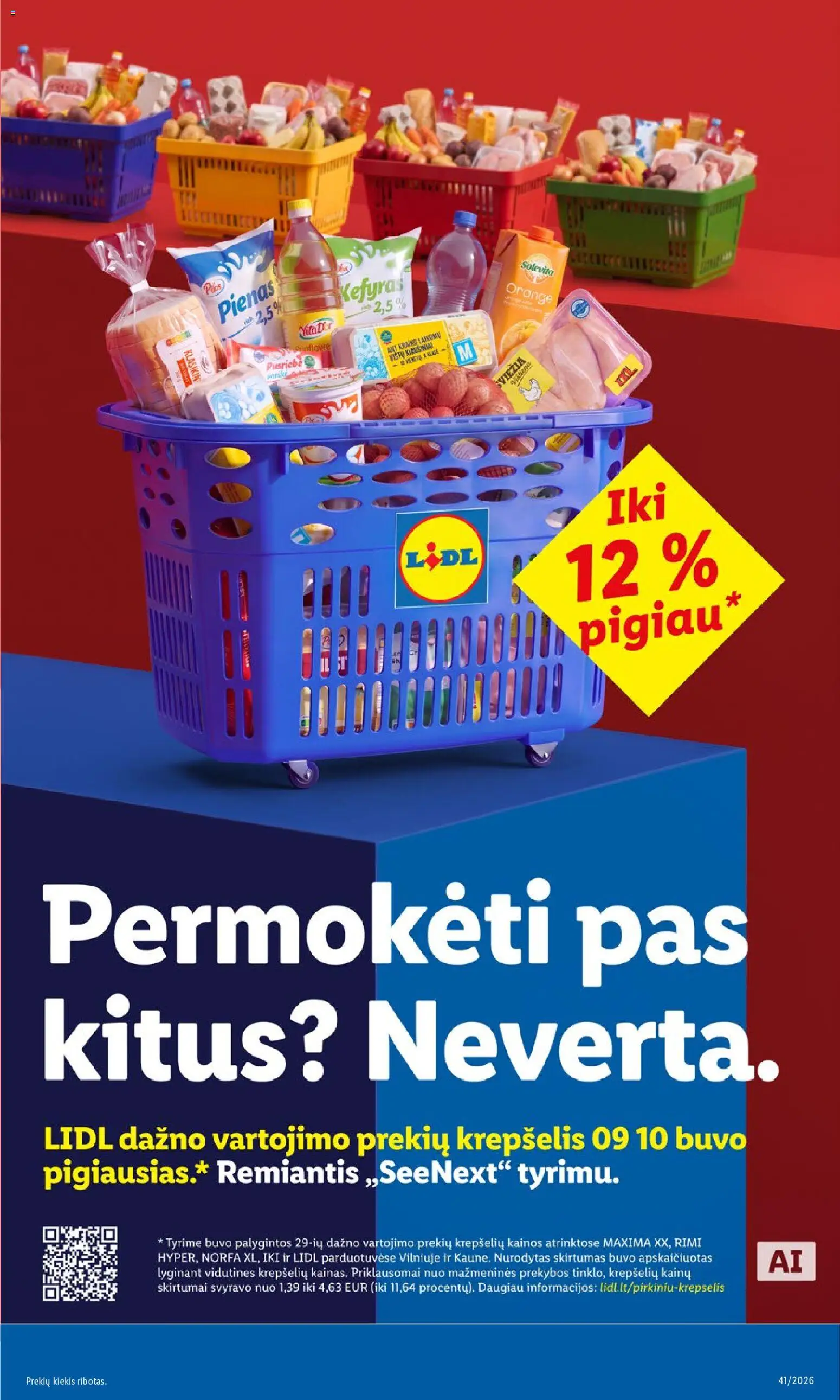 LIDL akcijos nuo 2026.10.05 | Puslapis: 15 | Prekių: Pienas, Krepšelis, Vištiena