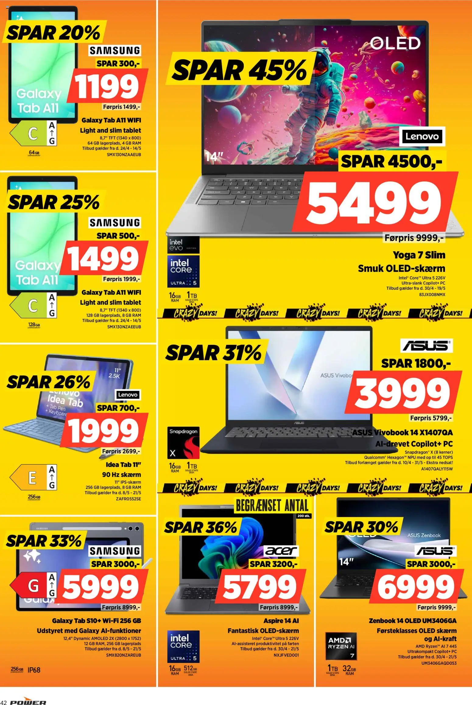 Power tilbudsavis – gyldig fra 08.05.2026 | Side: 42 | Produkter: RAM, Skærm, Tablet, PC