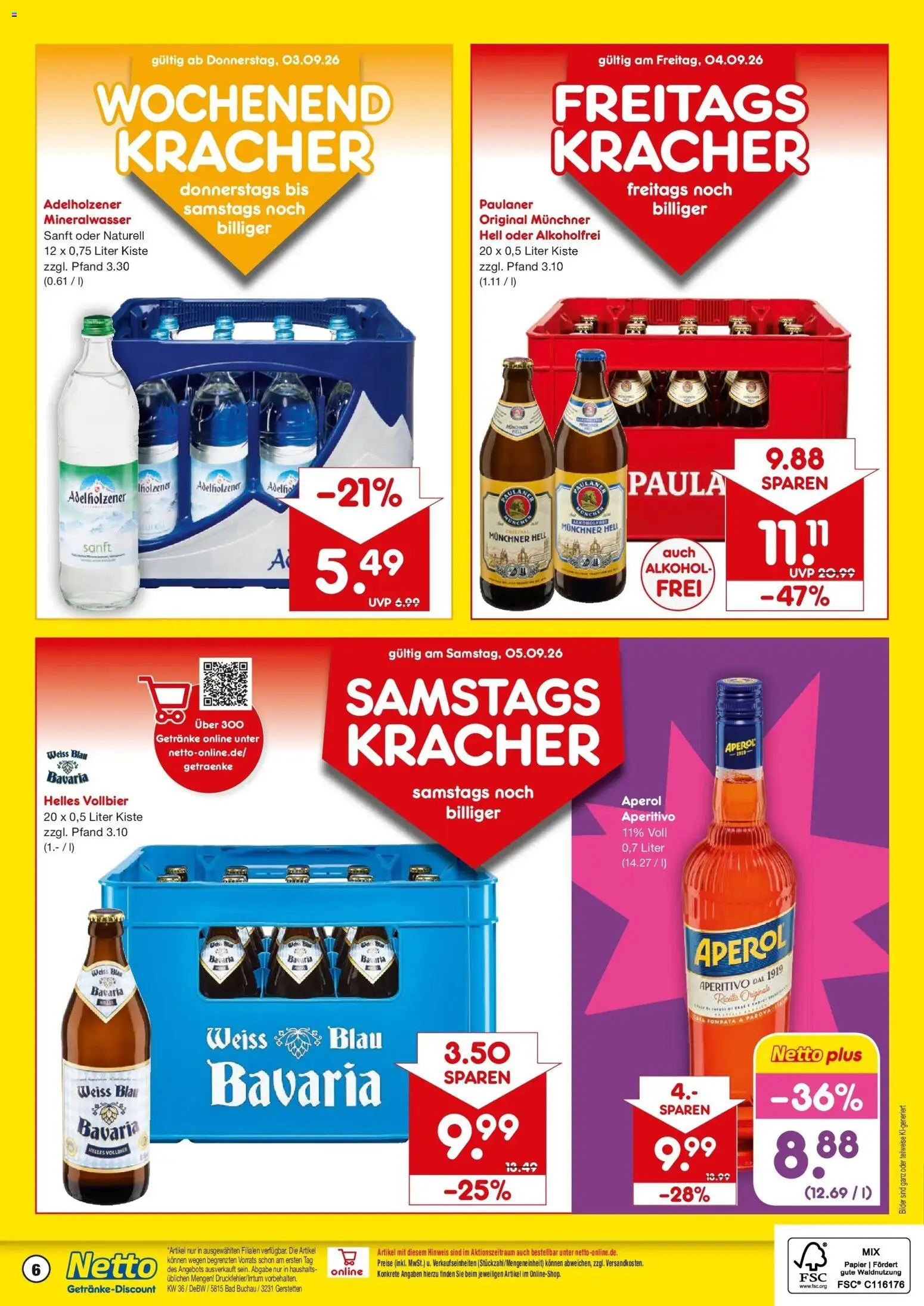 Netto Marken-Discount Prospekt Gerstetten – gültig ab 31.08.2026 | Seite: 6 | Produkte: Bad, Bilder, Alkohol, Paulaner