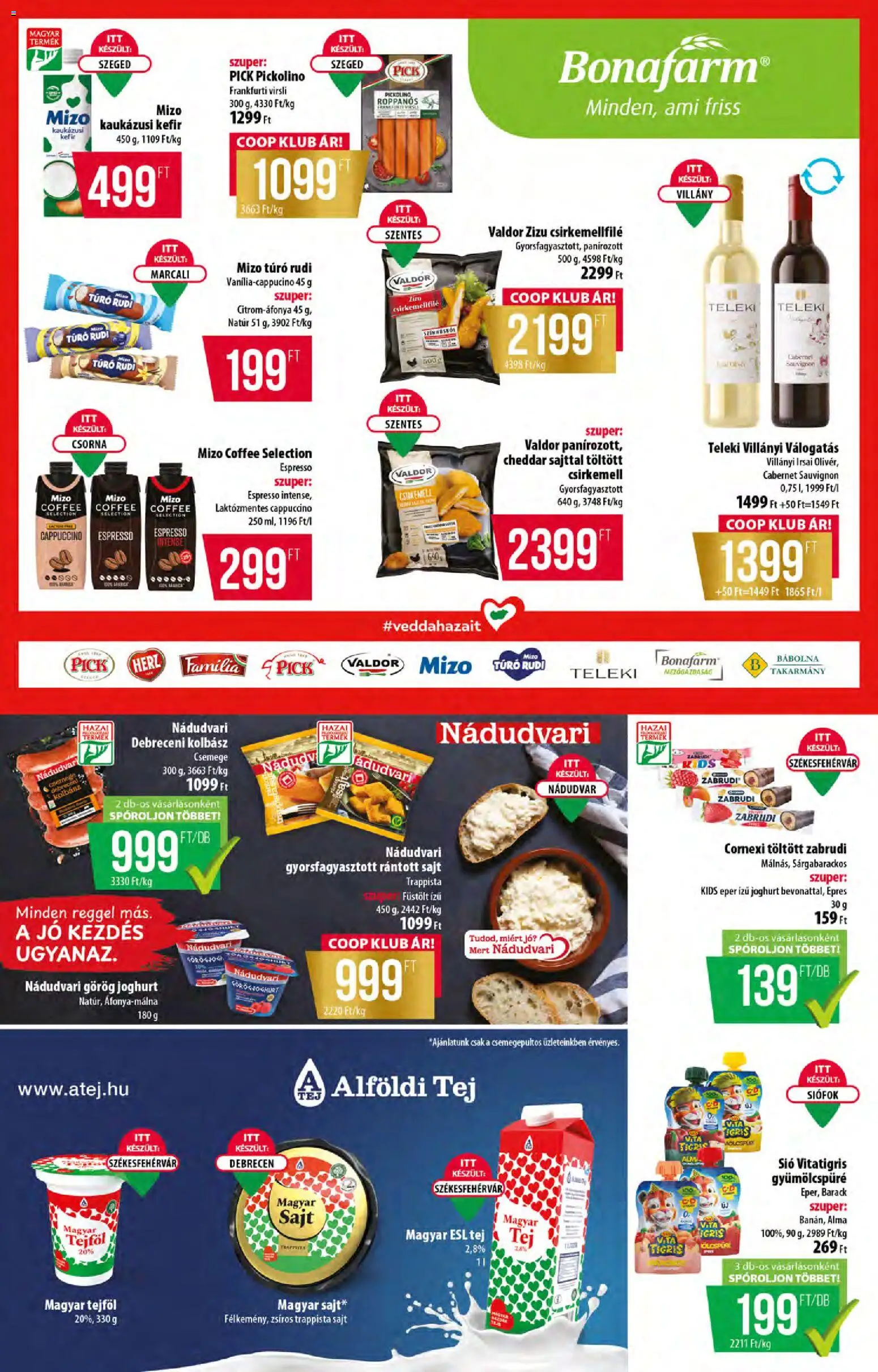 COOP akciós ujság - amely érvényes a következő dátumtól: 2026.09.10. | Oldal: 5 | Termékek: Cappuccino, Túró rudi, Trappista sajt, Gyorsfagyasztott