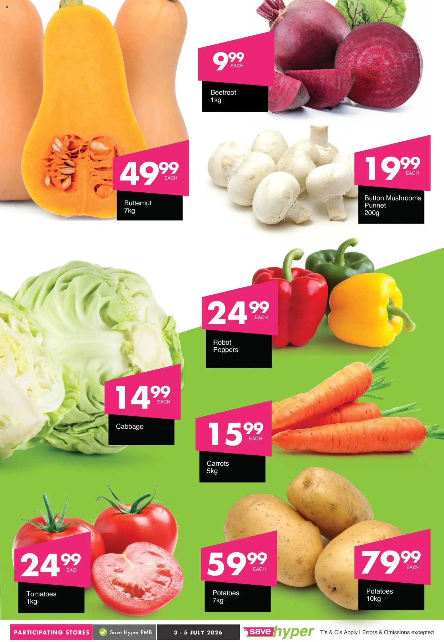 New Save catalogue – valid from 03/07/2026 | Page: 2 | Products: Mushrooms, Tomatoes, Carrots, Potatoes