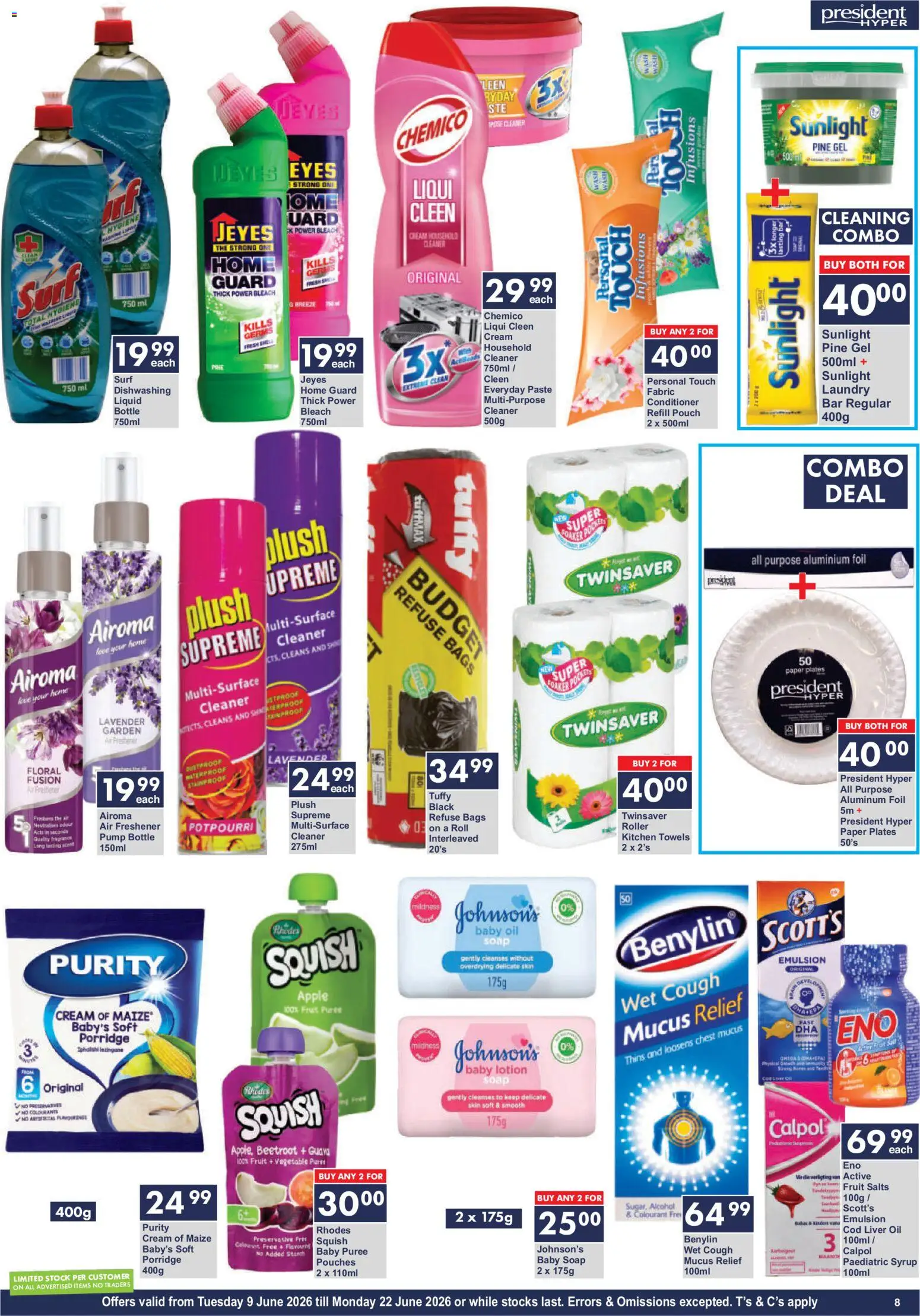 New President Hyper catalogue – valid from 09.06.2026 | Page: 8 | Products: Blush, Syrup, Soap, Lotion