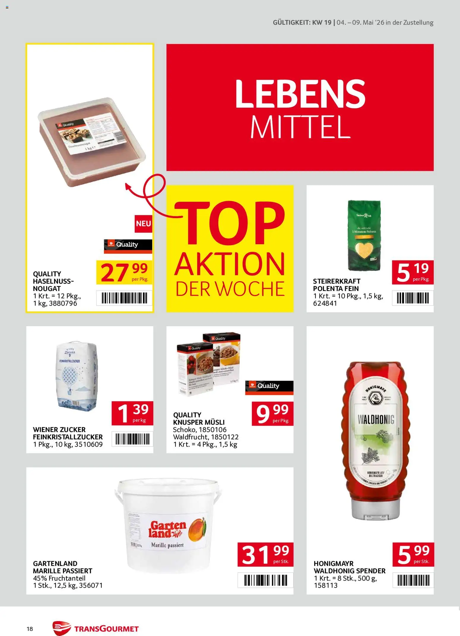 Transgourmet Zustellaktion gültig ab 04.05.2026 | Seite: 18 | Produkte: Zucker
