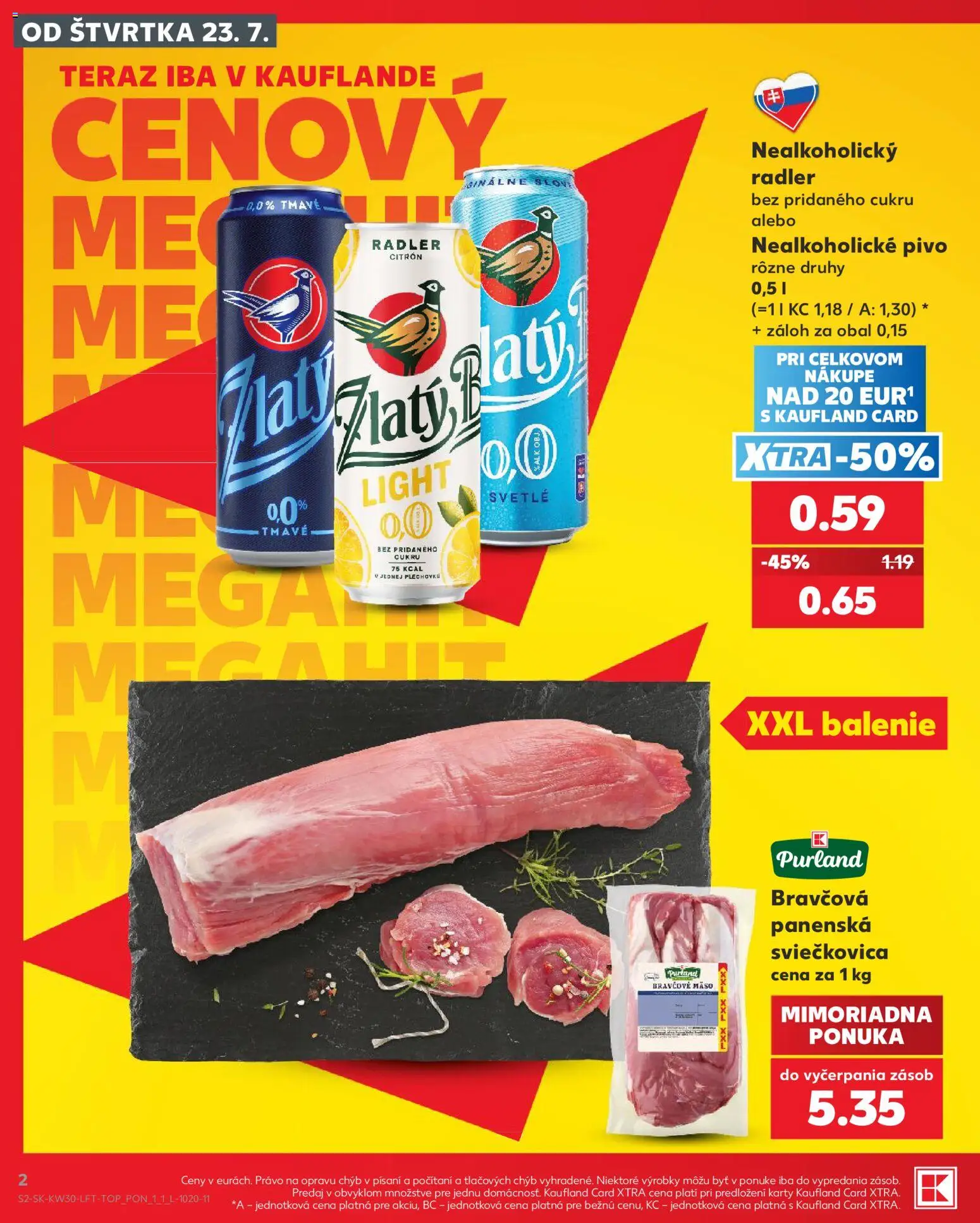 Nové Kaufland akcie – leták je platný od 23.07.2026 | Strana: 2 | Produkty: Pivo, Radler, Nealkoholické pivo