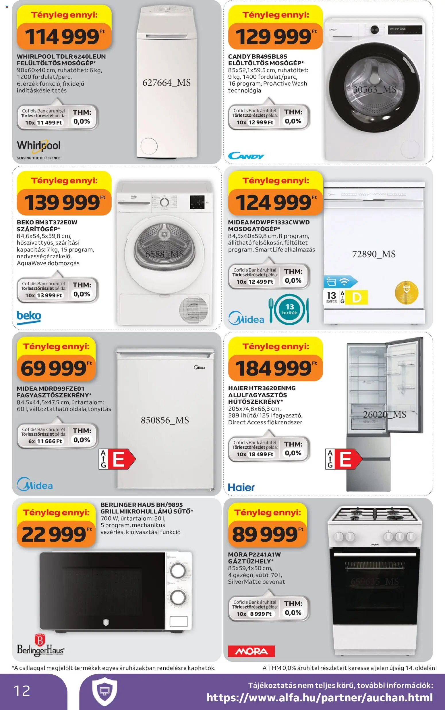 Auchan akciós ujság - amely érvényes a következő dátumtól: 2026.09.24. | Oldal: 12 | Termékek: Sütő, Grill