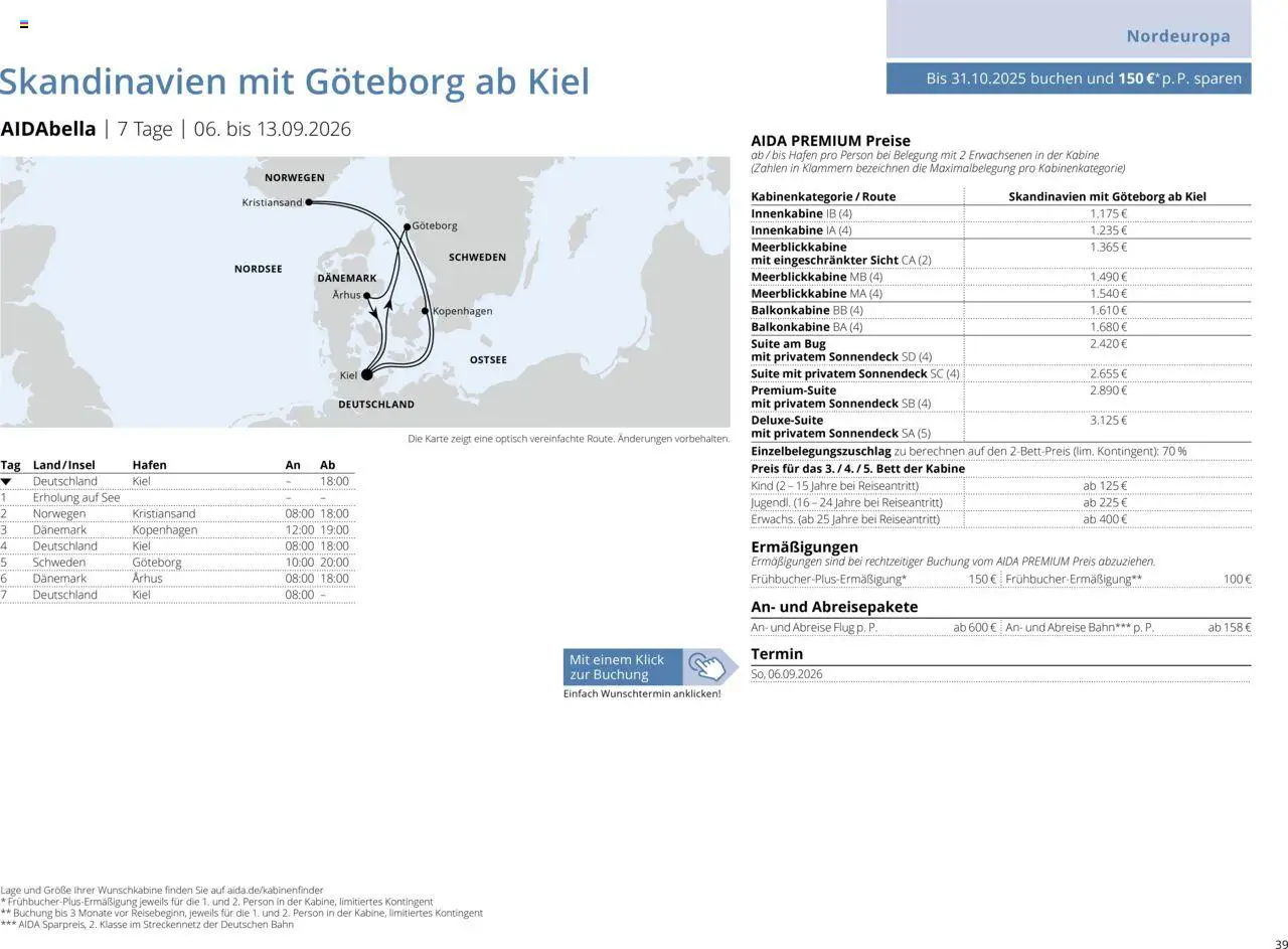 Aida Sommer 2026 – gültig ab 01.03.2026 | Seite: 39 | Produkte: Bett