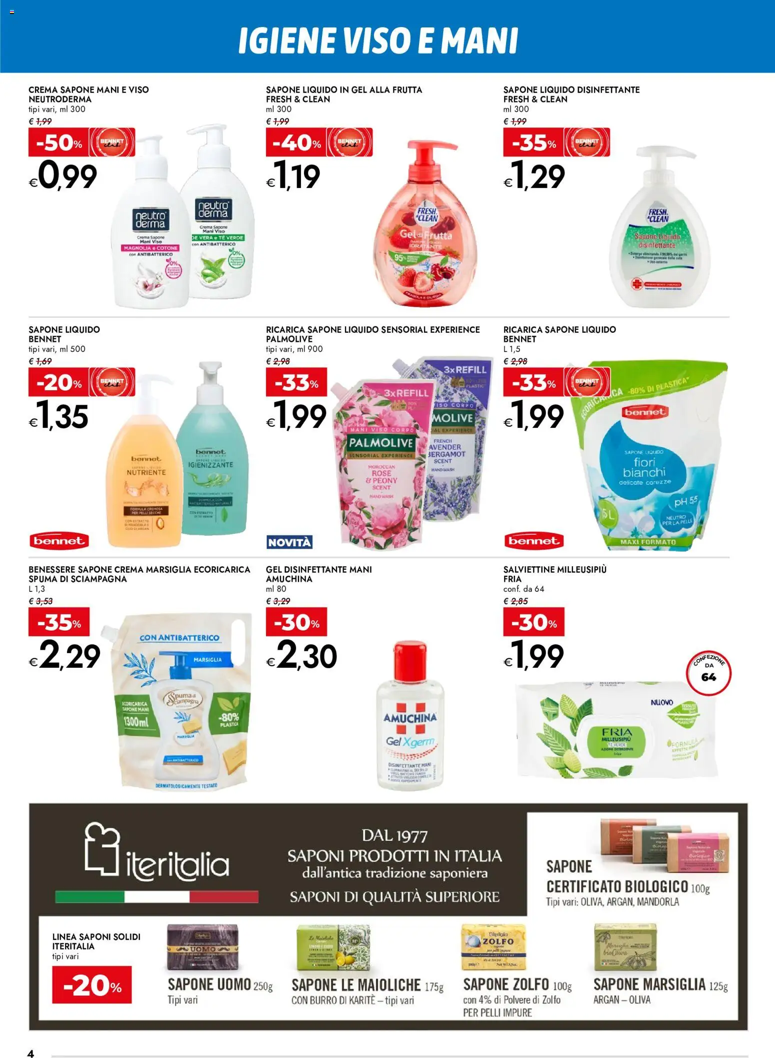 Volantino bennet del 11.06.2026 | Pagina: 4 | Prodotti: Sapone, Tè, Frutta, Burro