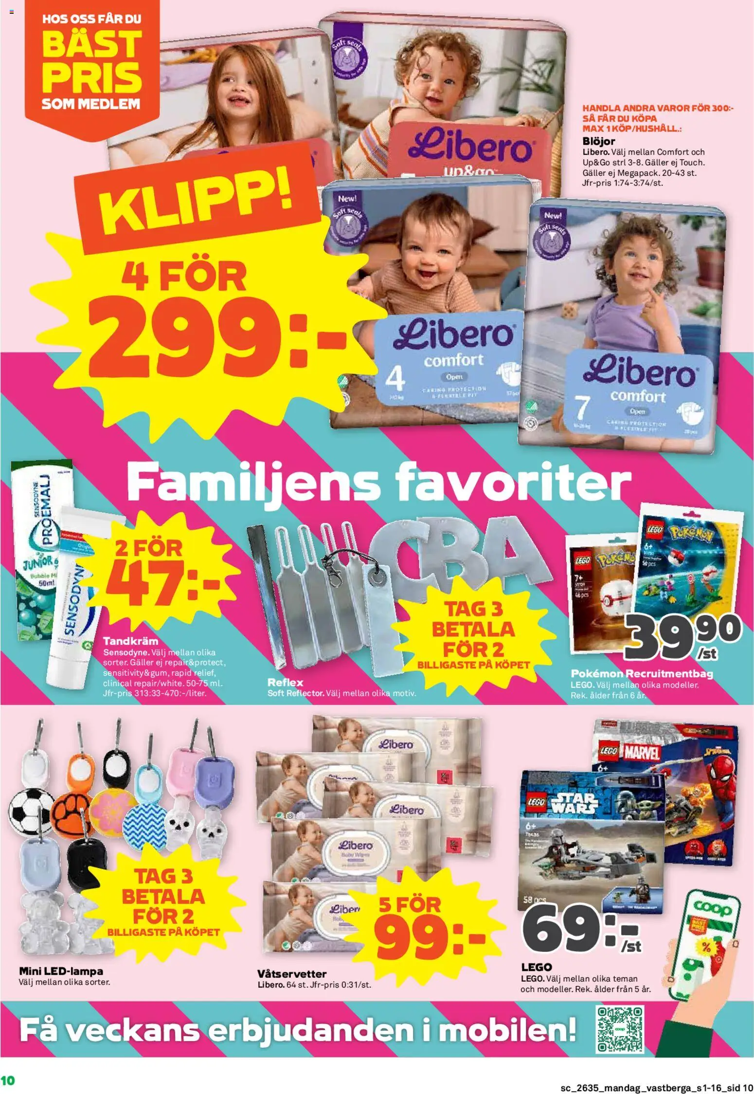 Coop Forum reklamblad aktuell från 24/08/2026 | Sida: 10 | Produkter: LEGO, Våtservetter, Galler, Blöjor
