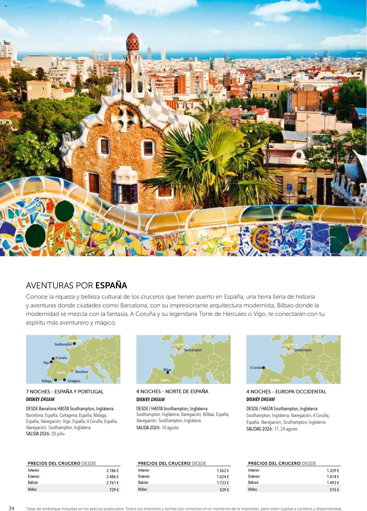 Viajes El Corte Inglés Disney Cruise Line │ válido desde el 07.04.2026 | Página: 34 | Productos: Té