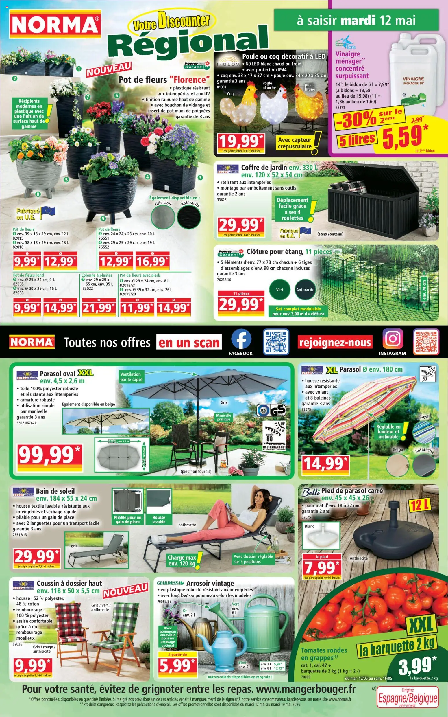 {H1} | Page: 1 | Produits: Poignées, Clôture, Coffre de jardin, Pied de parasol