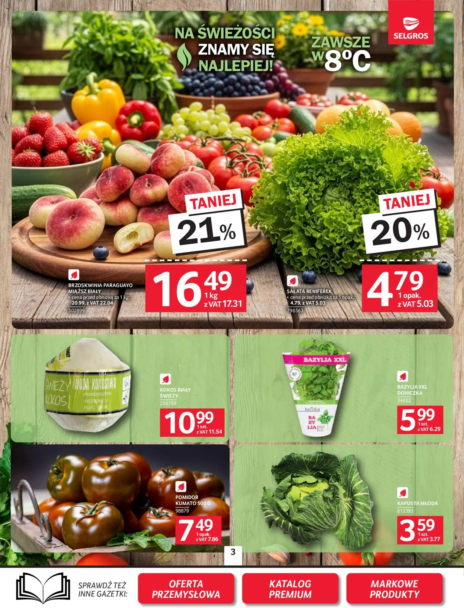 Selgros cash&carry gazetka od 02.06.2026 | Strona: 3 | Produkty: Kapusta, Woda kokosowa, Doniczka, Woda