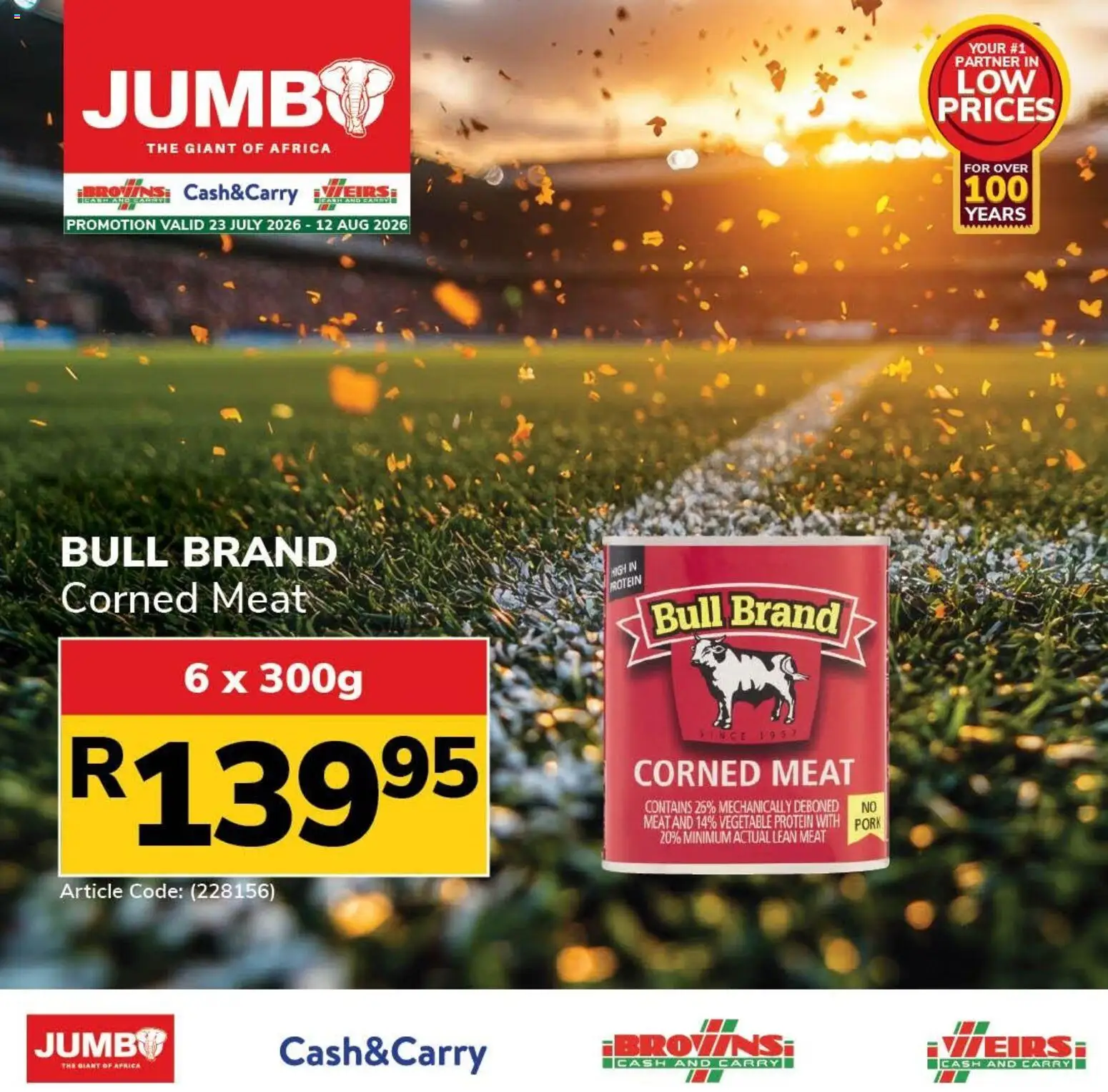 New Jumbo catalogue – valid from 23/07/2026 | Page: 7 | Products: Corned meat, Detergente líquido, Pork