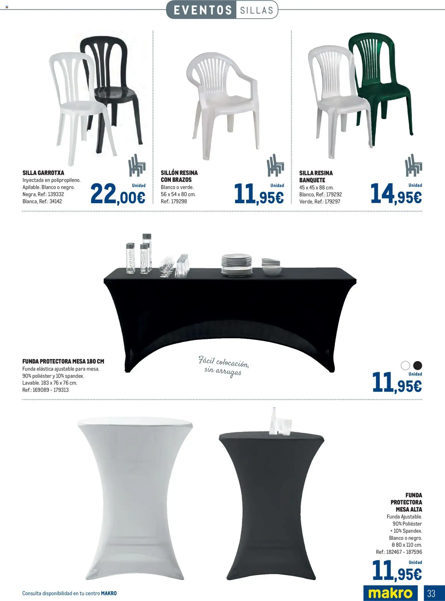 Makro - Especial Terrazas Canarias │ válido desde el 09.03.2026 | Página: 33 | Productos: Funda, Sillón, Silla, Mesa alta