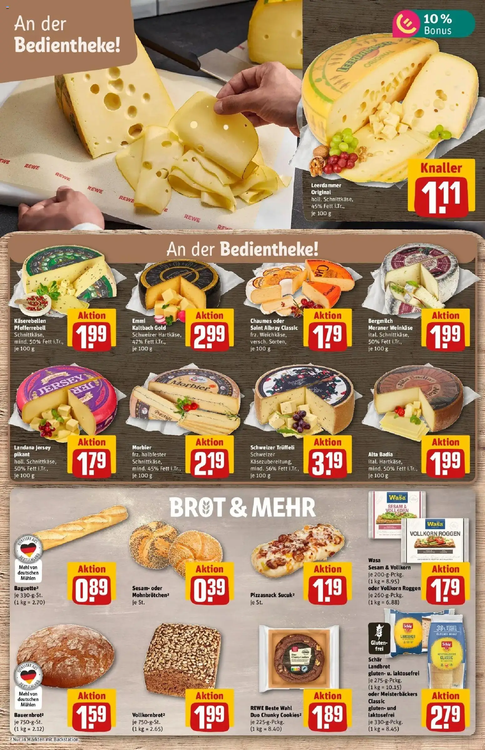 REWE Prospekt ab 31.08.2026 zum Blättern » Angebote | Seite: 13 | Produkte: Mehl, Leerdammer, Brot