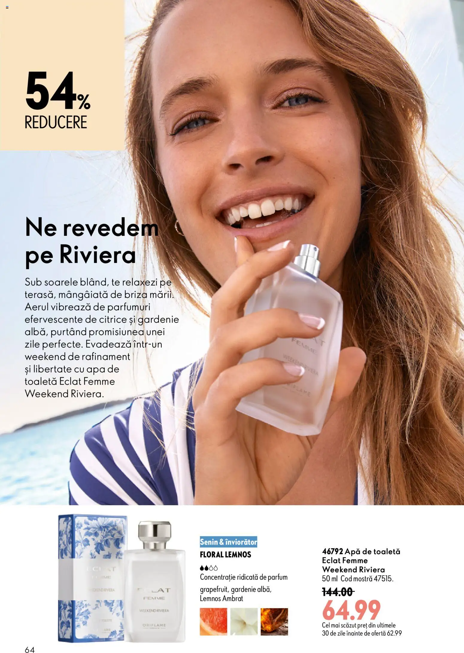Noul catalog Oriflame – valabil de la 08.07.2026 | Pagină: 64 | Produse: Toaletă, Parfum, Apă de toaletă, Apă