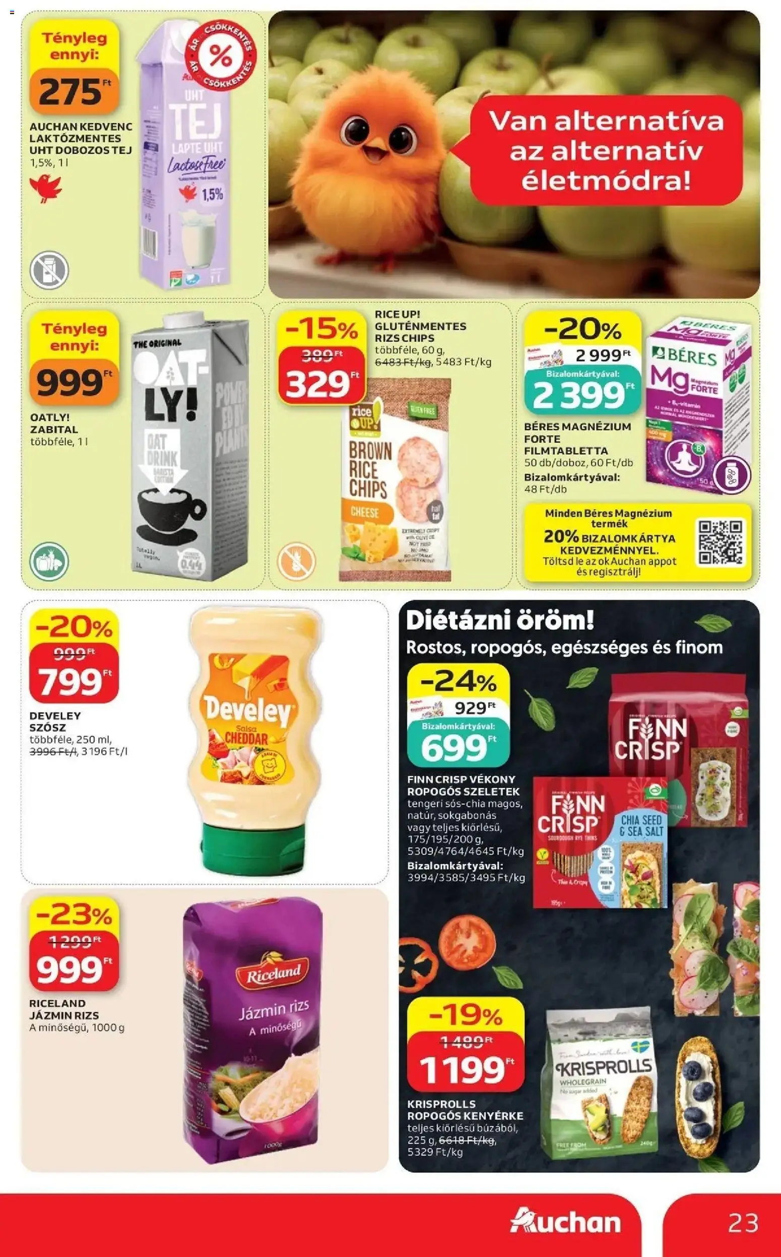 Auchan akciós ujság - amely érvényes a következő dátumtól: 2026.07.16. | Oldal: 23 | Termékek: Chips, Jázmin rizs, Rizs, Szósz