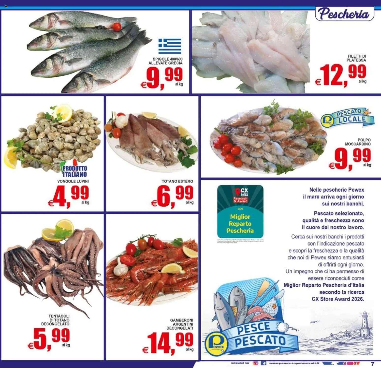 Volantino Pewex del 10/07/2026 | Pagina: 7 | Prodotti: Lupini, Vongole, Polpo, Gamberoni