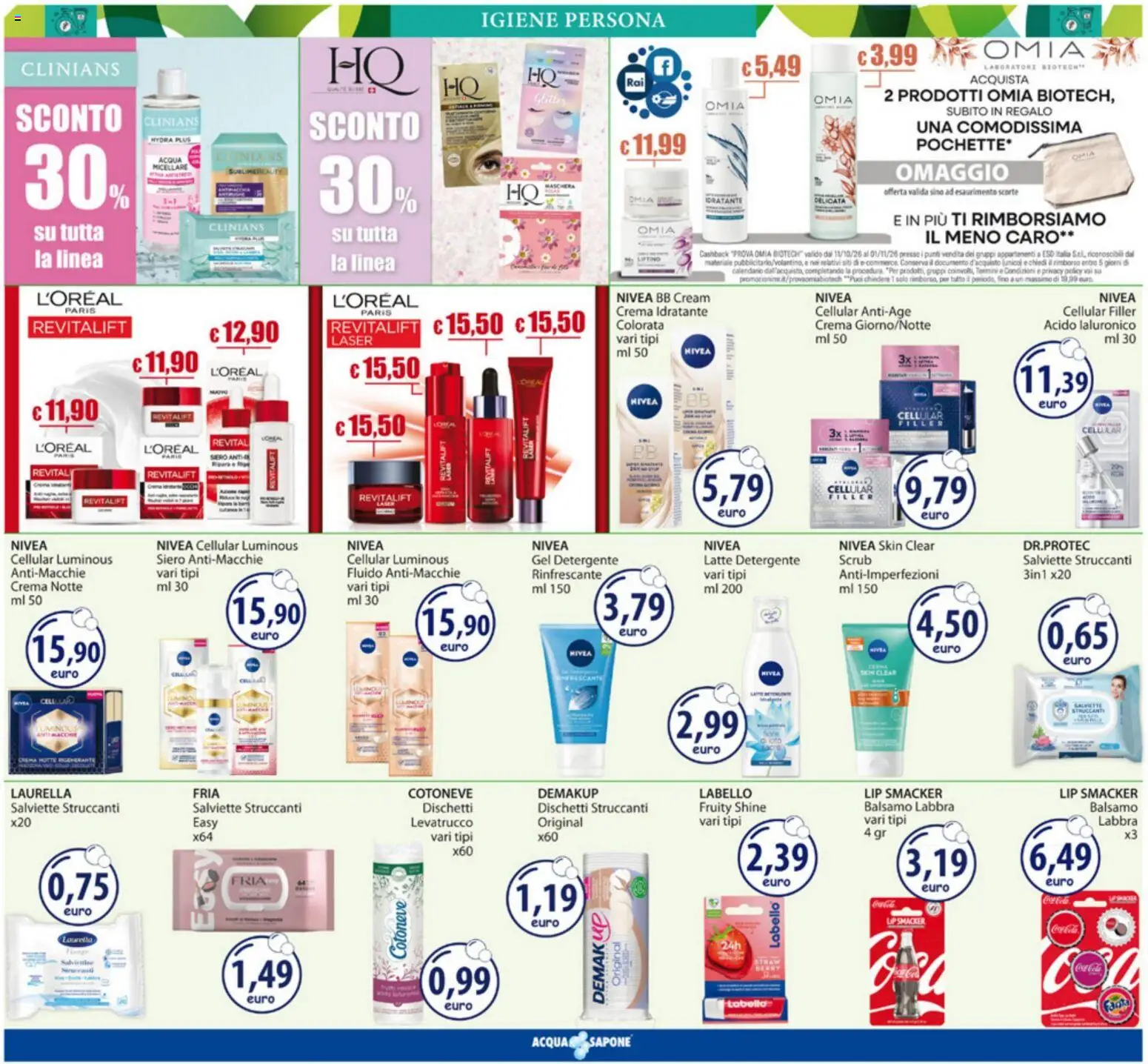 Volantino Acqua e Sapone del 05/10/2026 | Pagina: 8 | Prodotti: Sapone, Dischetti struccanti, Gel detergente, BB cream
