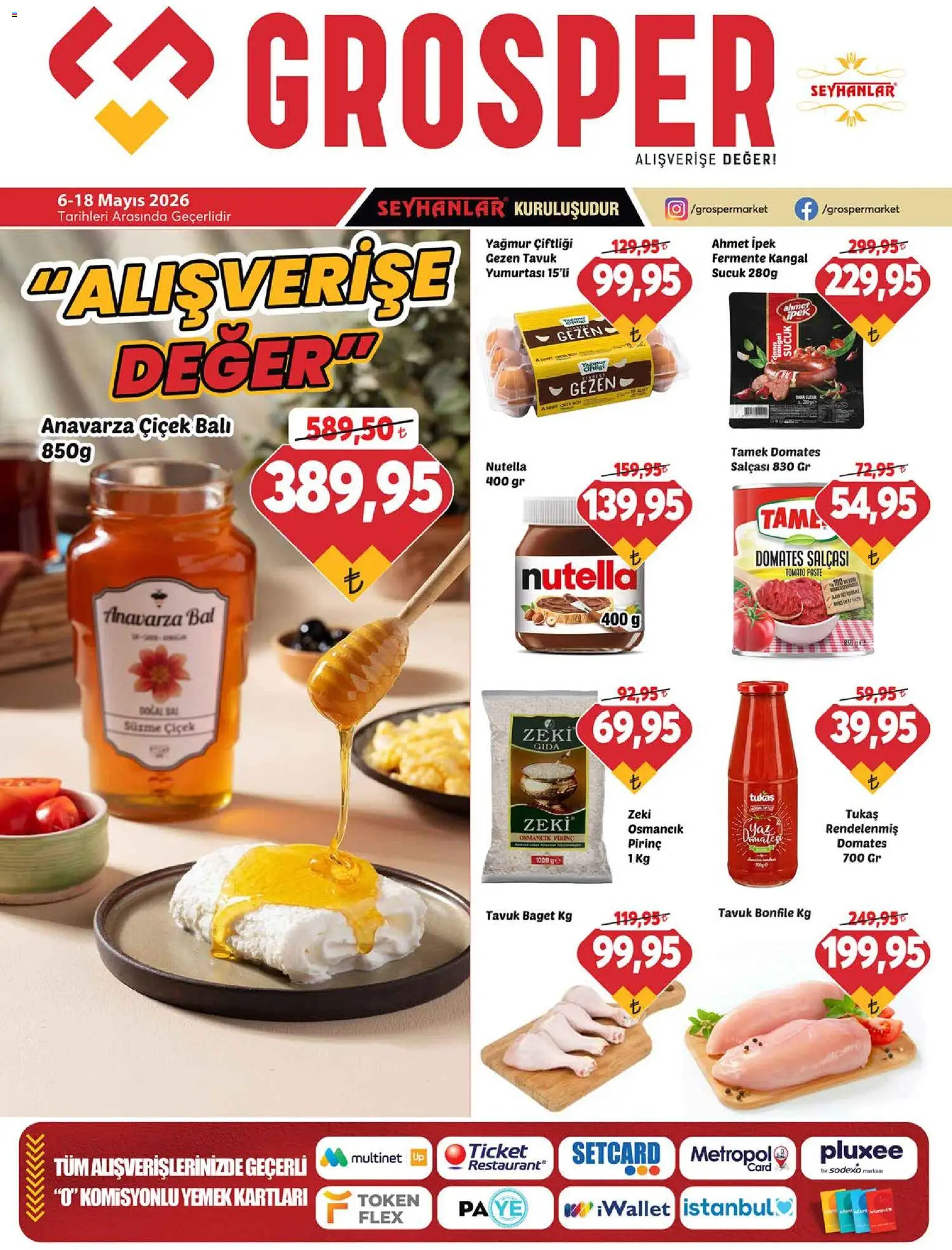 Grosper Katalog - 06.05.2026 tarihinden itibaren geçerlidir | Sayfa: 1 | Ürünler: Domates, Pirinç, Sucuk