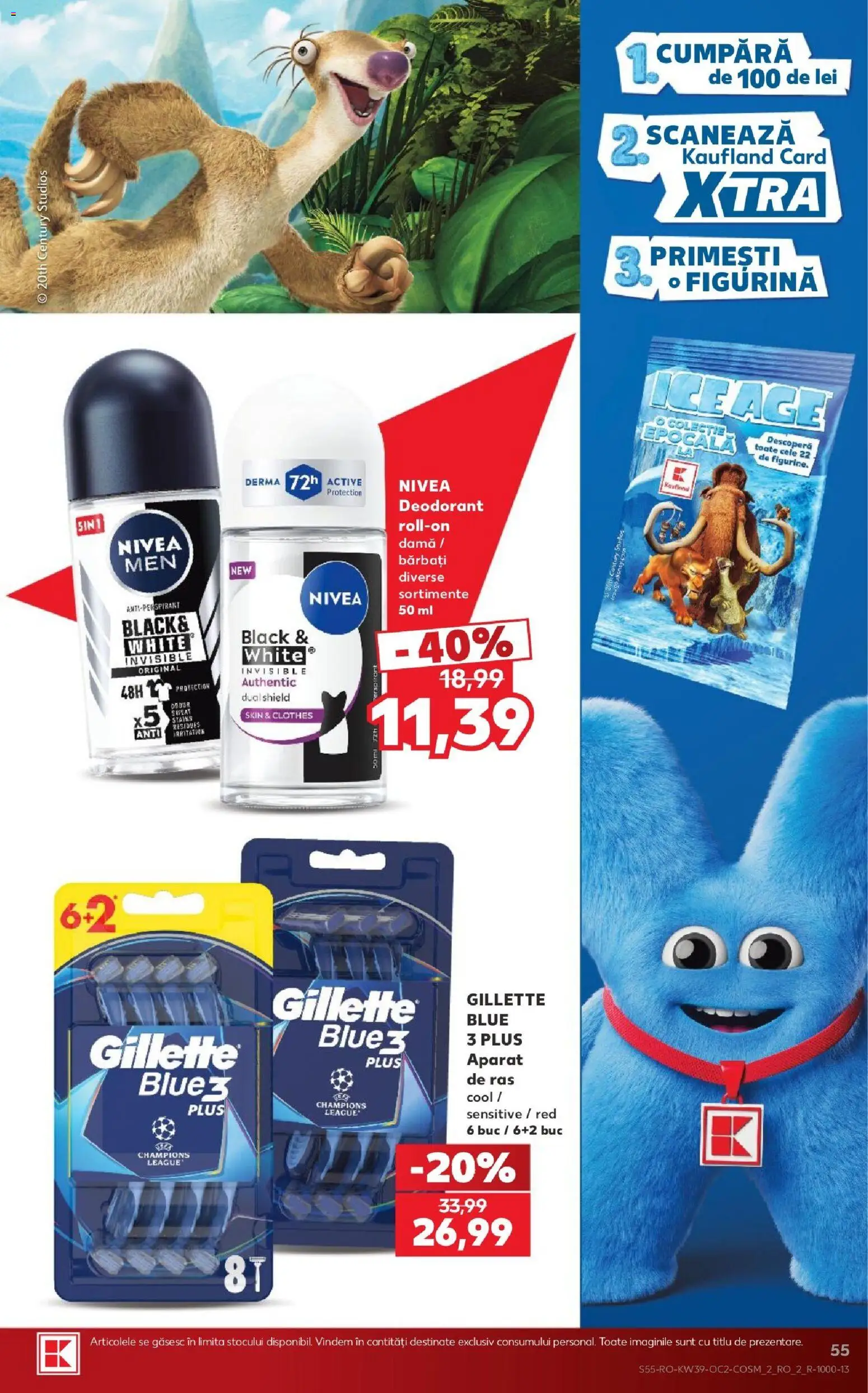 Kaufland RO akciós ujság - amely érvényes a következő dátumtól: 2026.09.23. | Oldal: 55 | Termékek: Gillette, Nivea