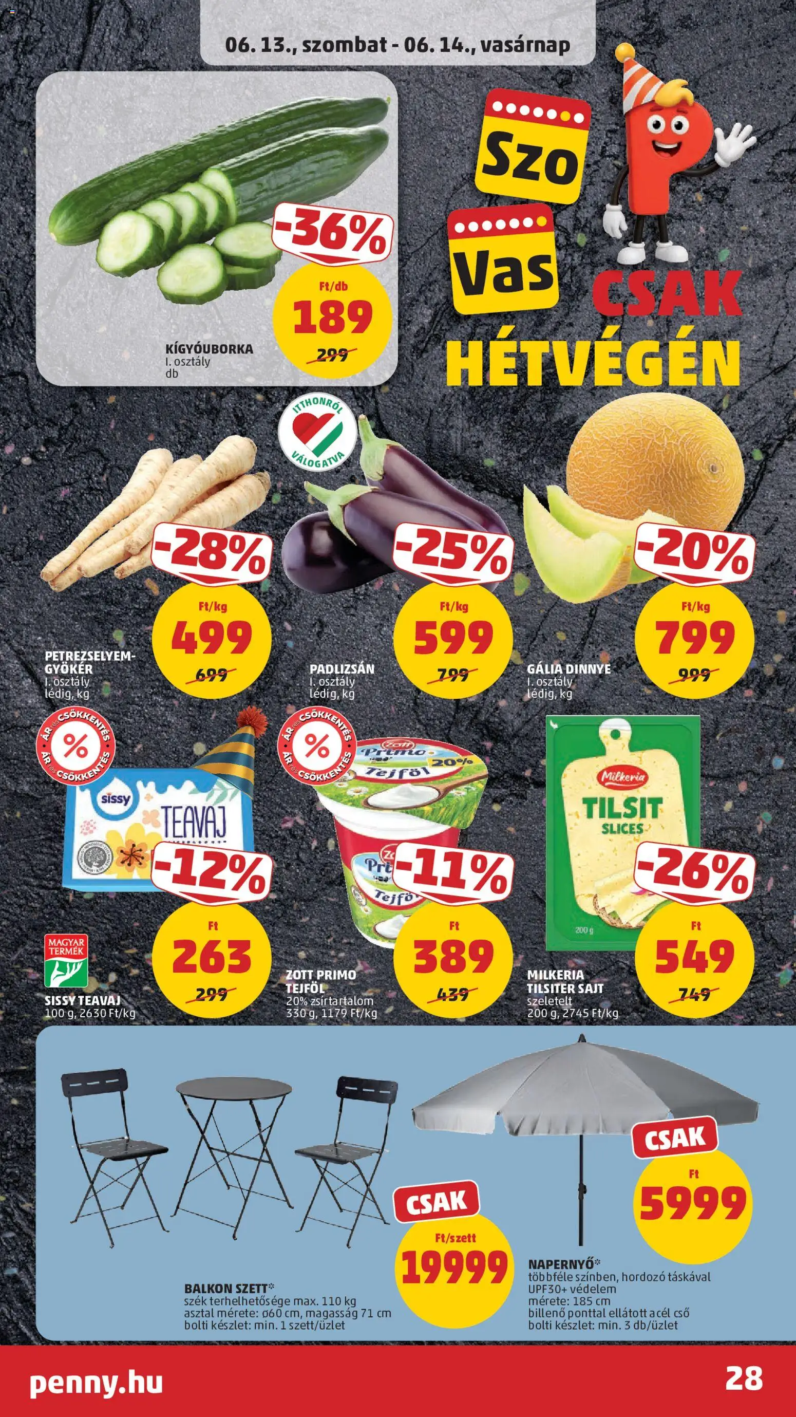 PENNY akciós ujság - amely érvényes a következő dátumtól: 11.06.2026 | Oldal: 32 | Termékek: Dinnye, Petrezselyem, Szék, Tejföl