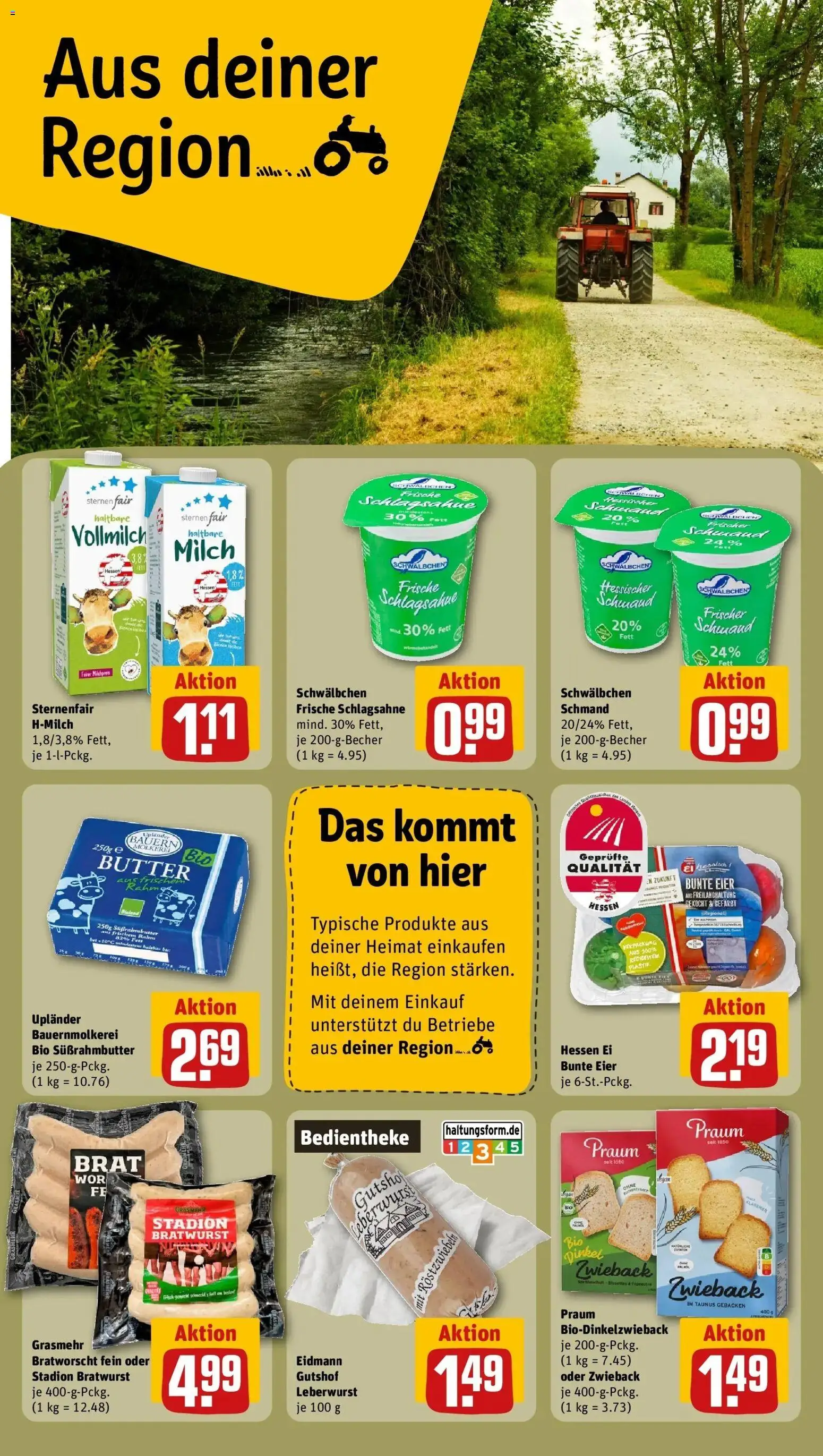 Rewe Prospekt Flieden – gültig ab 27.07.2026 | Seite: 28 | Produkte: Butter, Eier, Haltbare milch, Bratwurst