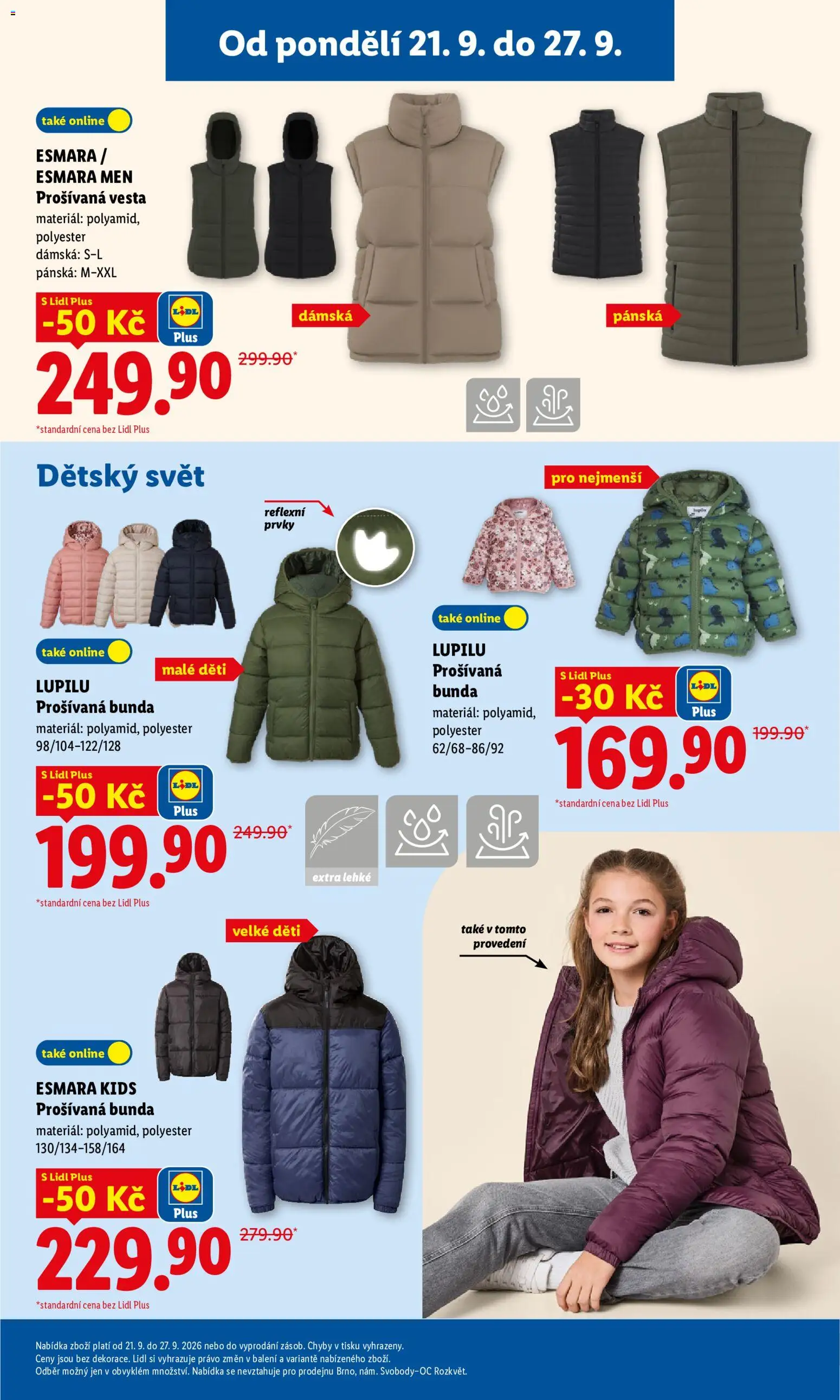 Lidl leták - Spotřební zboží od 21.09.2026 | Strana: 3 | Produkty: Vesta, Bunda