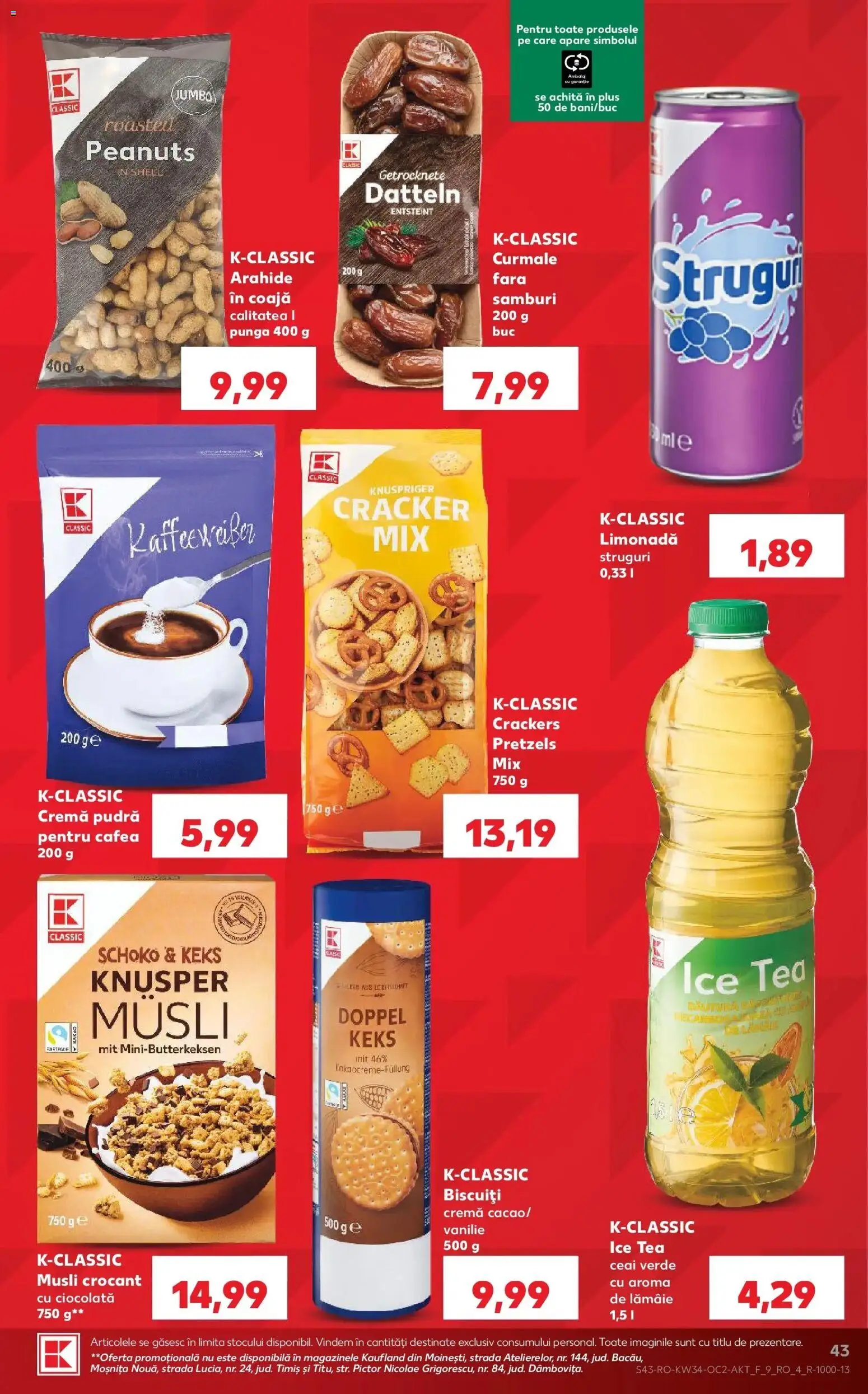 Kaufland Sfântu Gheorghe 19.08.2026 - Revista si Oferta | Pagină: 43 | Produse: Struguri, Arahide, Cafea, Ice tea
