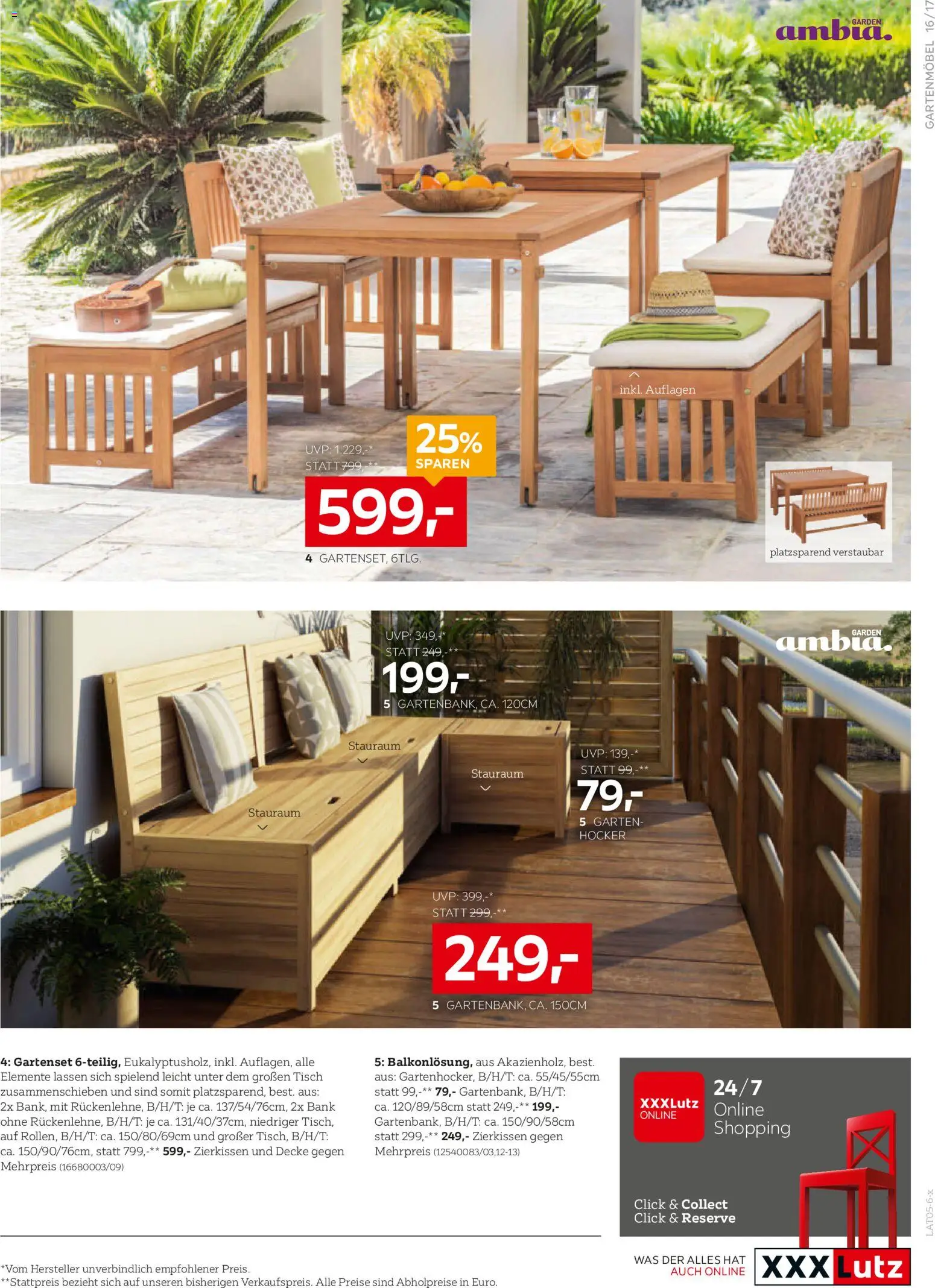 XXXLutz Prospekt aktuell gültig ab 19.05.2026 | Seite: 17 | Produkte: Decke, Tisch, Gartenmöbel