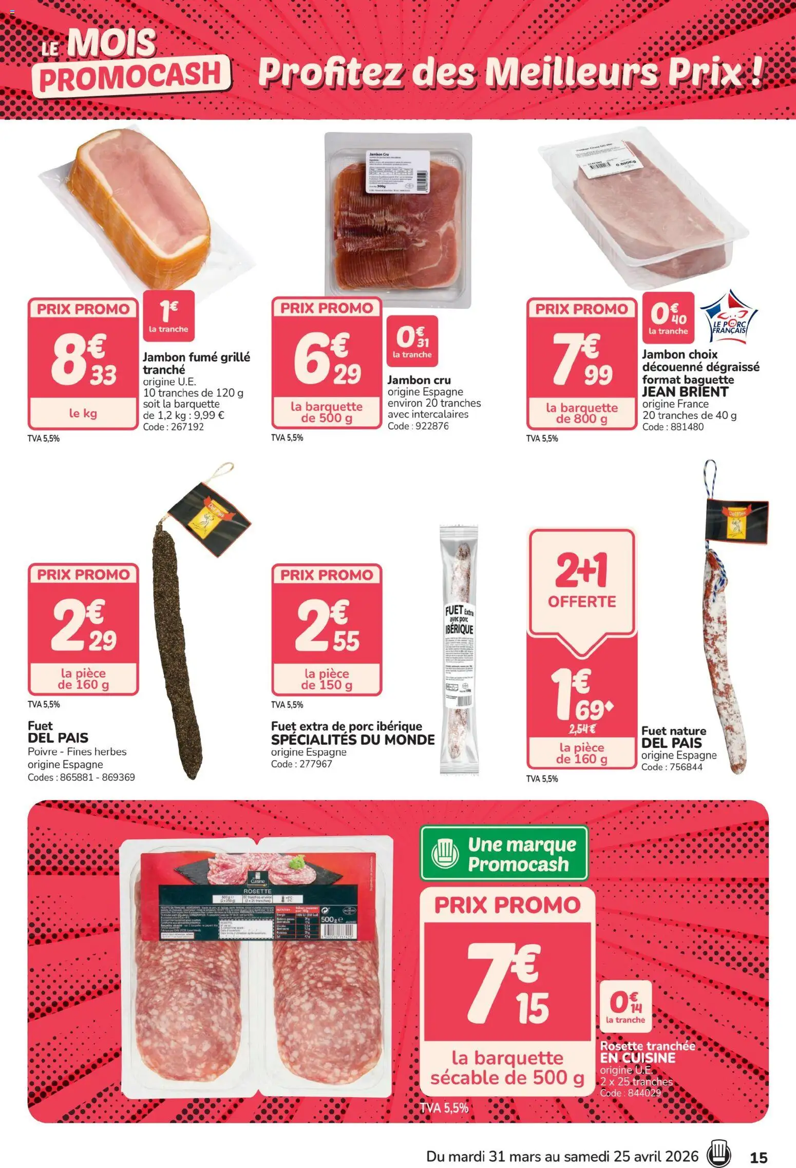 {H1} | Page: 15 | Produits: Jambon Cru, Poivre, Jambon, Porc