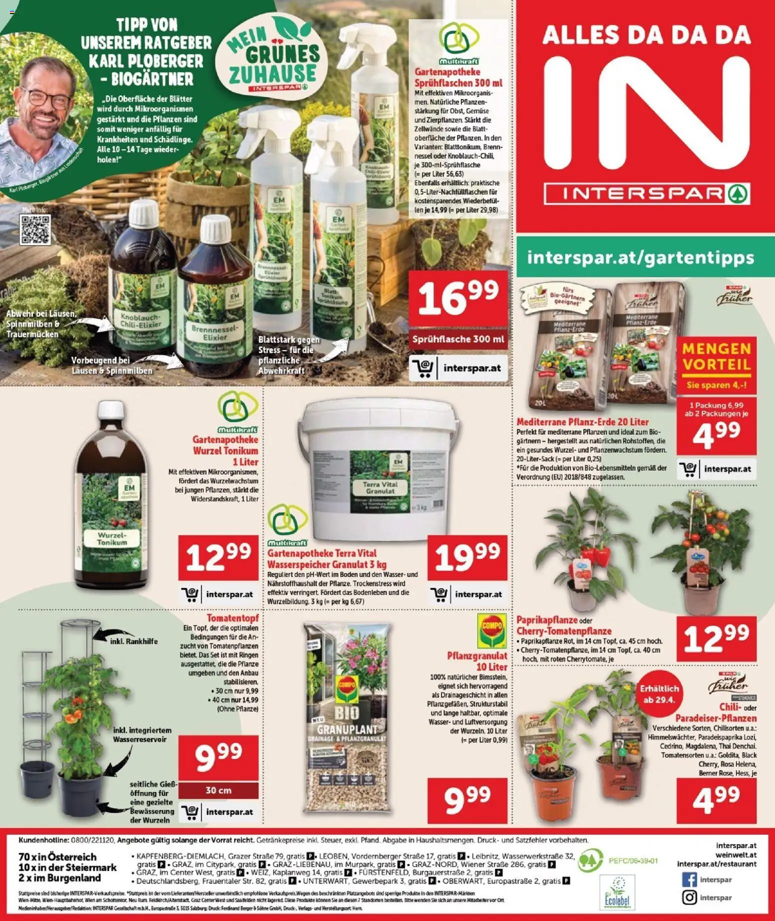 Interspar Flugblatt - Burgenland Sued gültig ab 23.04.2026 | Seite: 24 | Produkte: Wasser, Gemüse, Knoblauch, Chili
