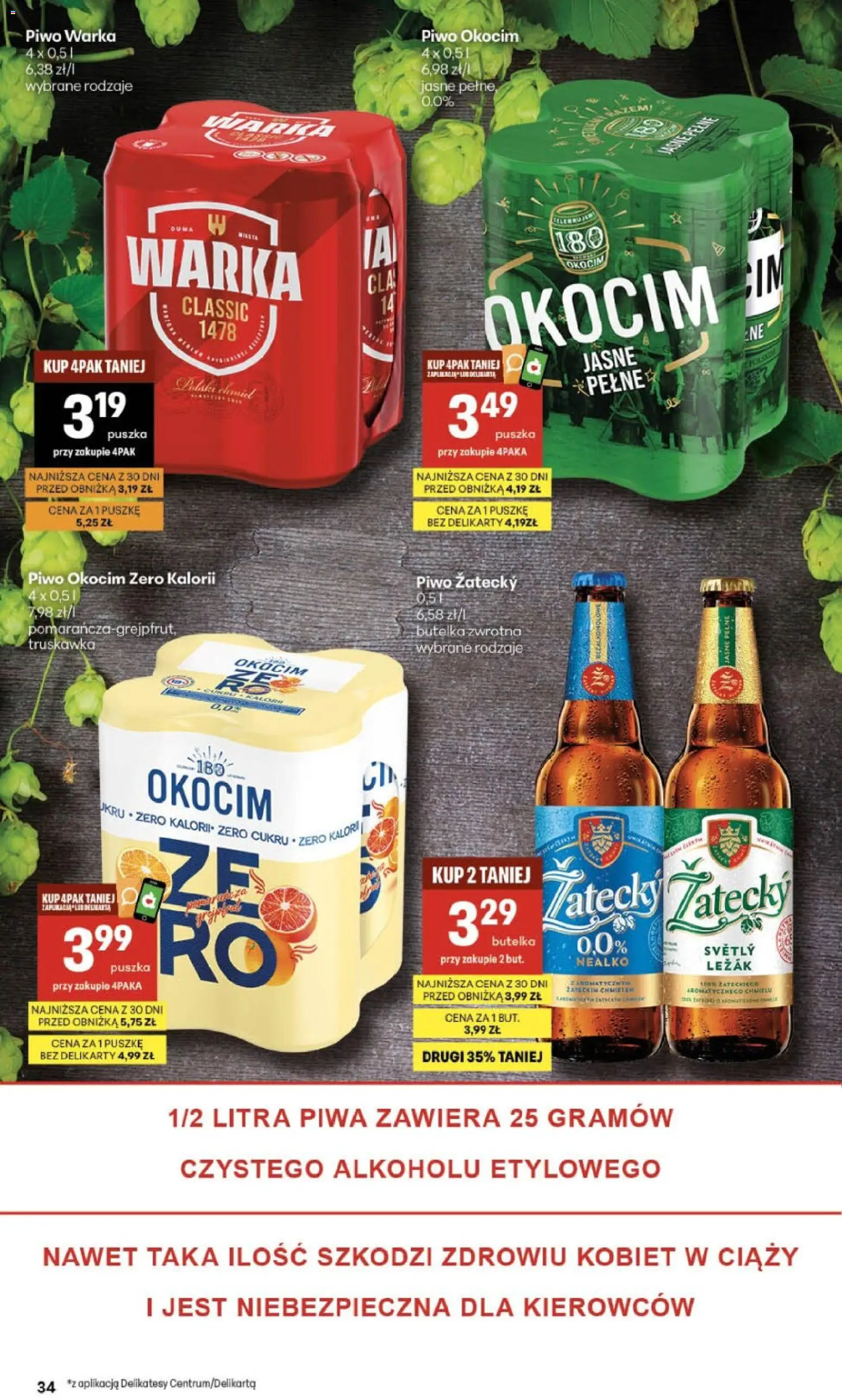 Delikatesy Centrum gazetka od 07.05.2026 | Strona: 34 | Produkty: Leżak, Delikatesy, Warka, Piwo