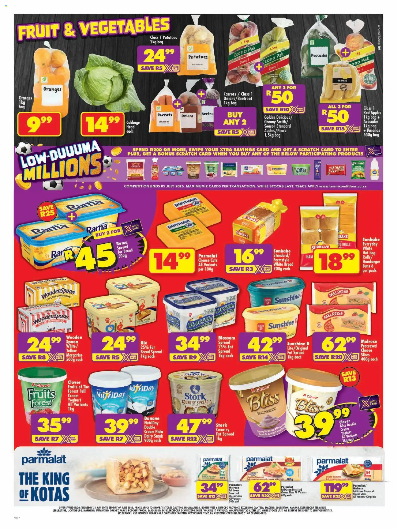 New Shoprite catalogue – valid from 21.05.2026 | Page: 4 | Products: Bag, Potatoes, Onions, Fruit