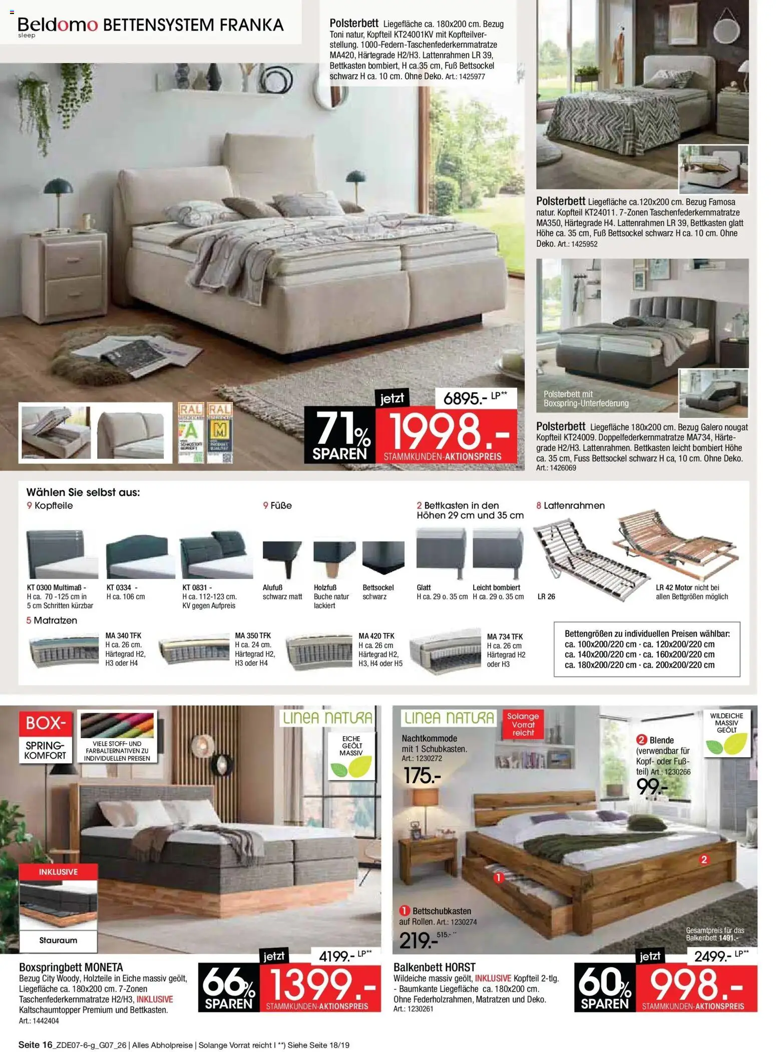 Zurbrüggen Sonderverkauf – gültig ab 09.07.2026 | Seite: 16 | Produkte: Boxspringbett, Polsterbett, Box
