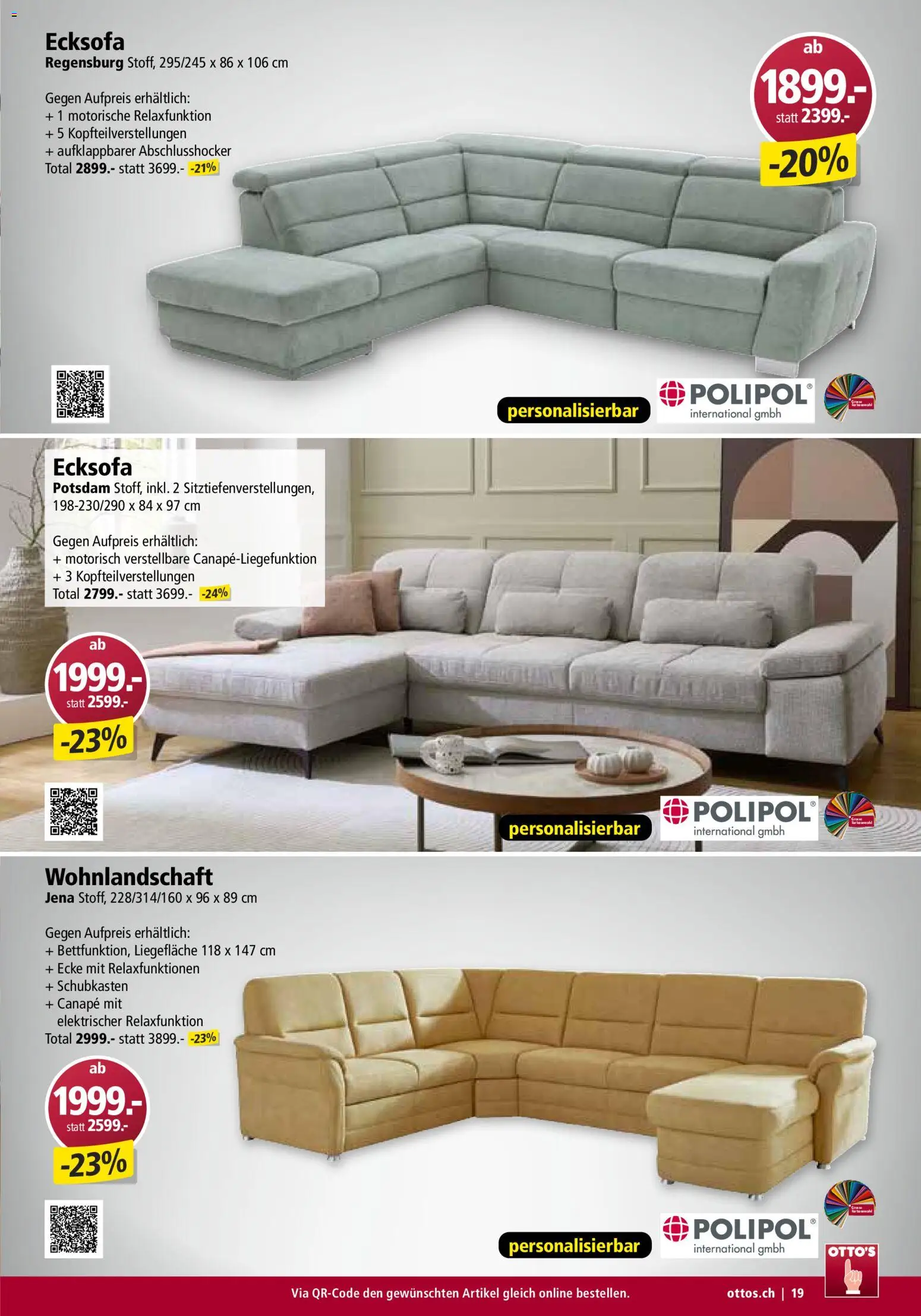Otto's Aktionen Möbelflyer – gültig ab 01.09.2026 | Seite: 19 | Produkte: Ecksofa, Wohnlandschaft