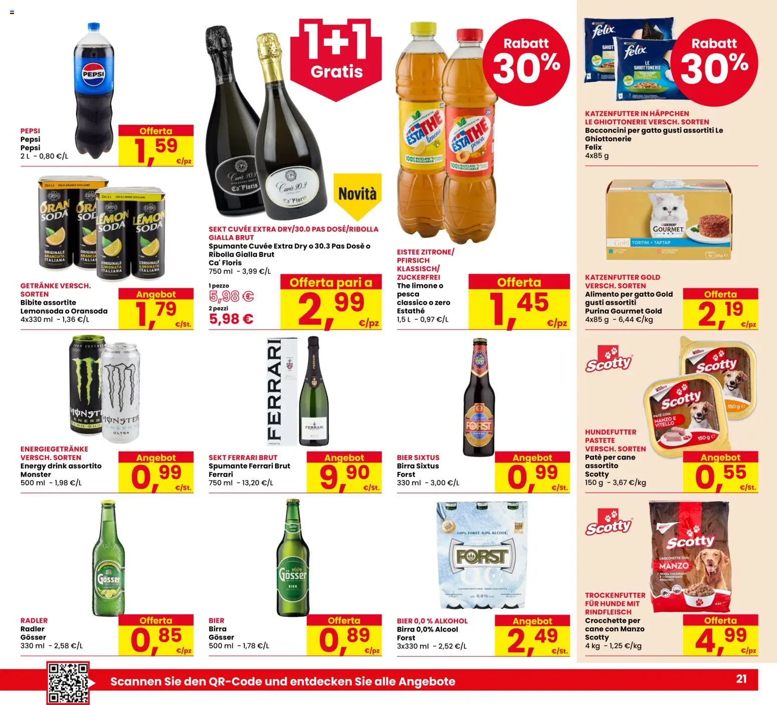 Volantino Eurospar del 20/08/2026 | Pagina: 21 | Prodotti: Limonata, Crocchette, Arancia, Pepsi