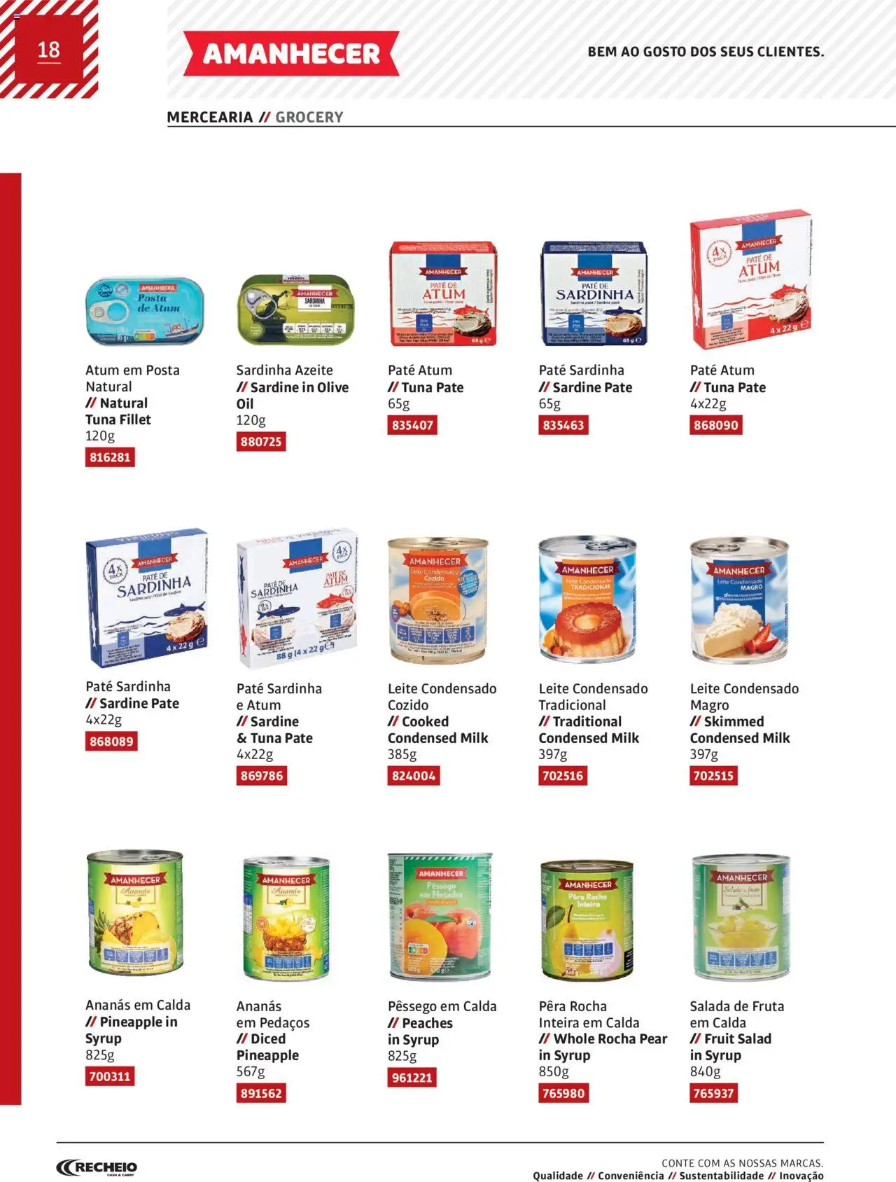Recheio Amanhecer │ válido de 11/07/2024 | Página: 18 | Produtos: Atum, Azeite, Leite condensado, Salada