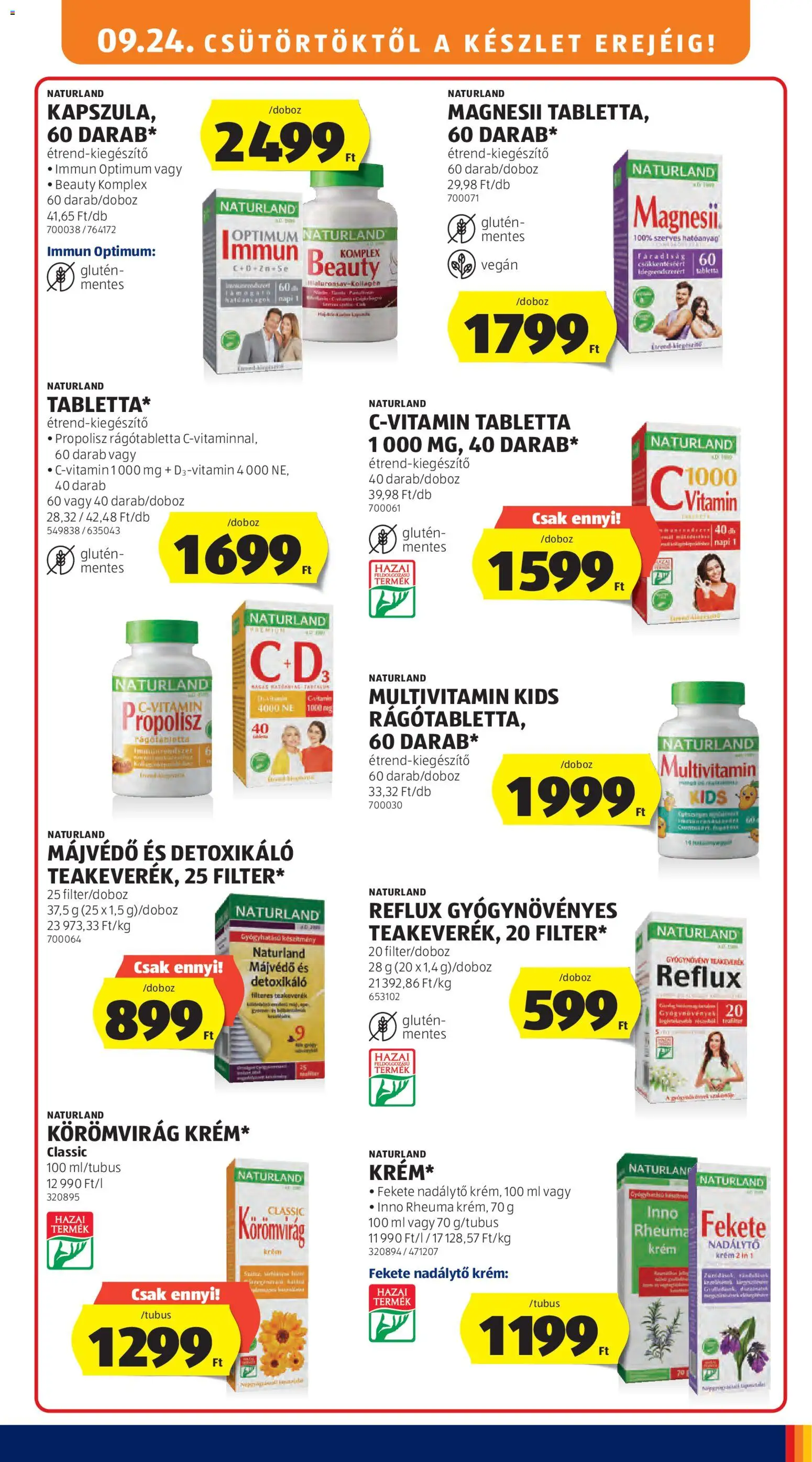 Aldi akciós ujság - amely érvényes a következő dátumtól: 2026.09.24. | Oldal: 19 | Termékek: D3-vitamin, Krém, Tabletta, Multivitamin