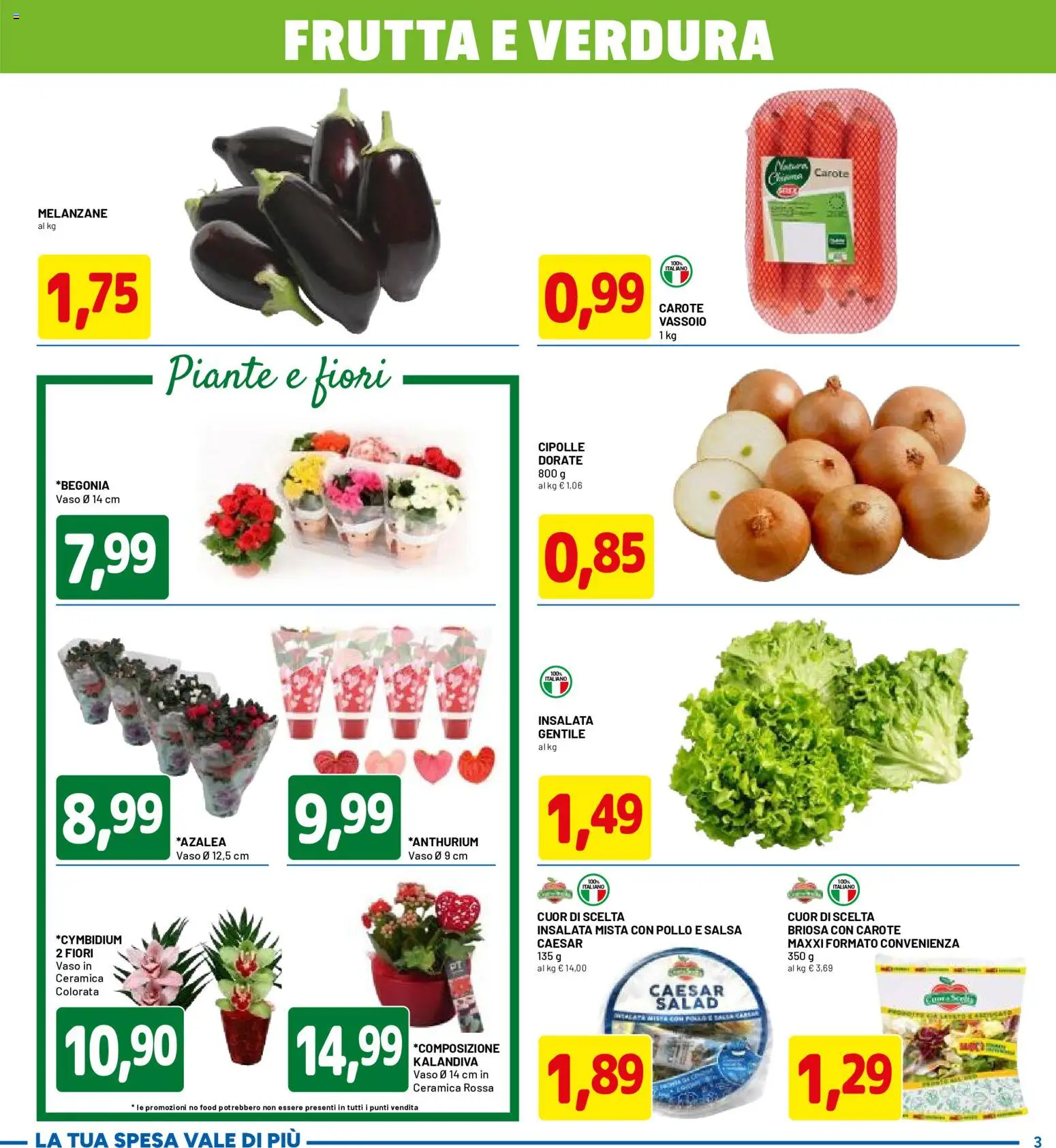 Volantino D Più del 30.04.2026 | Pagina: 3 | Prodotti: Pollo, Cipolle, Melanzane, Vaso