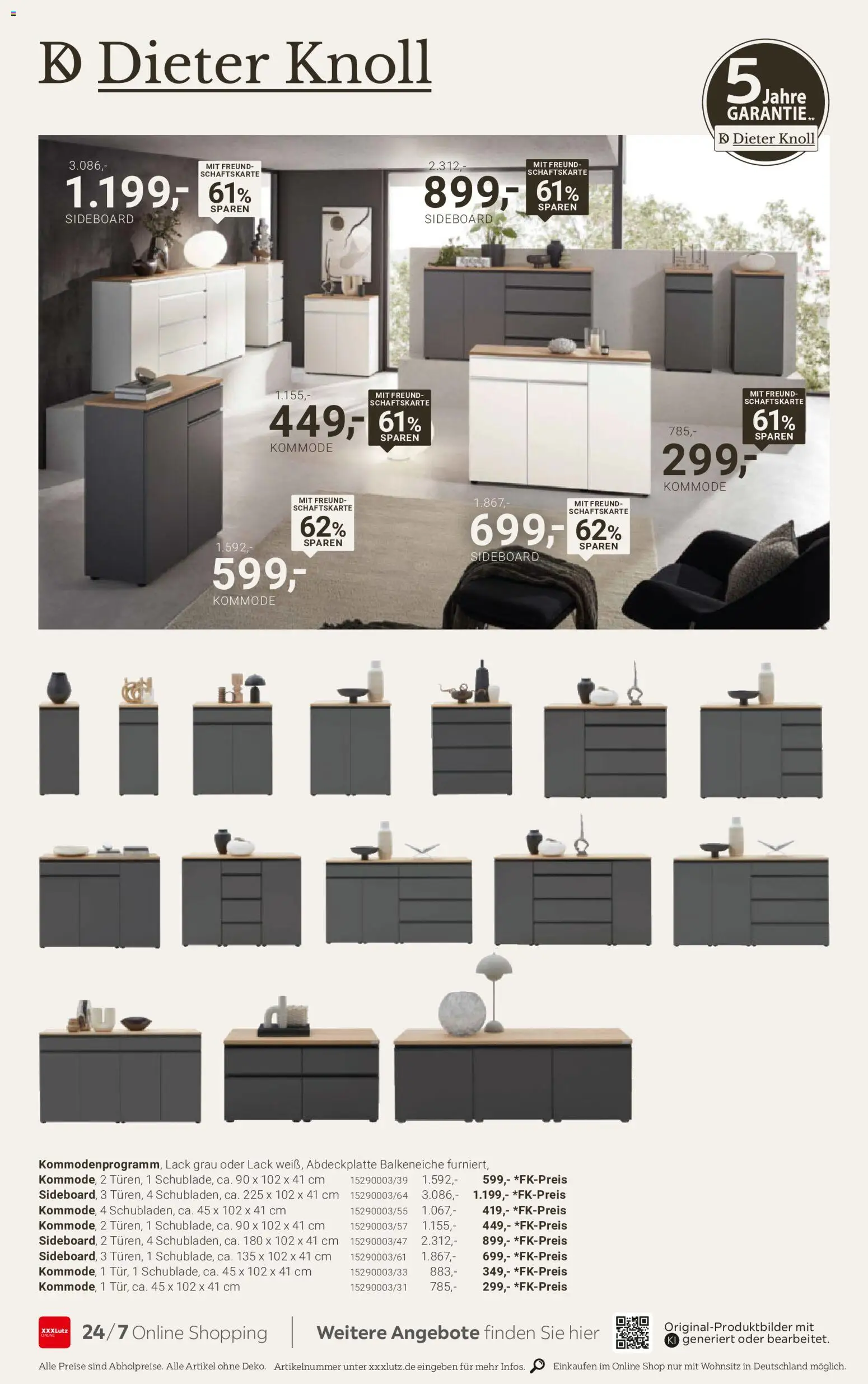 XXXLutz Dieter Knoll Spezial – gültig ab 17.10.2026 | Seite: 32 | Produkte: Sideboard, Kommode
