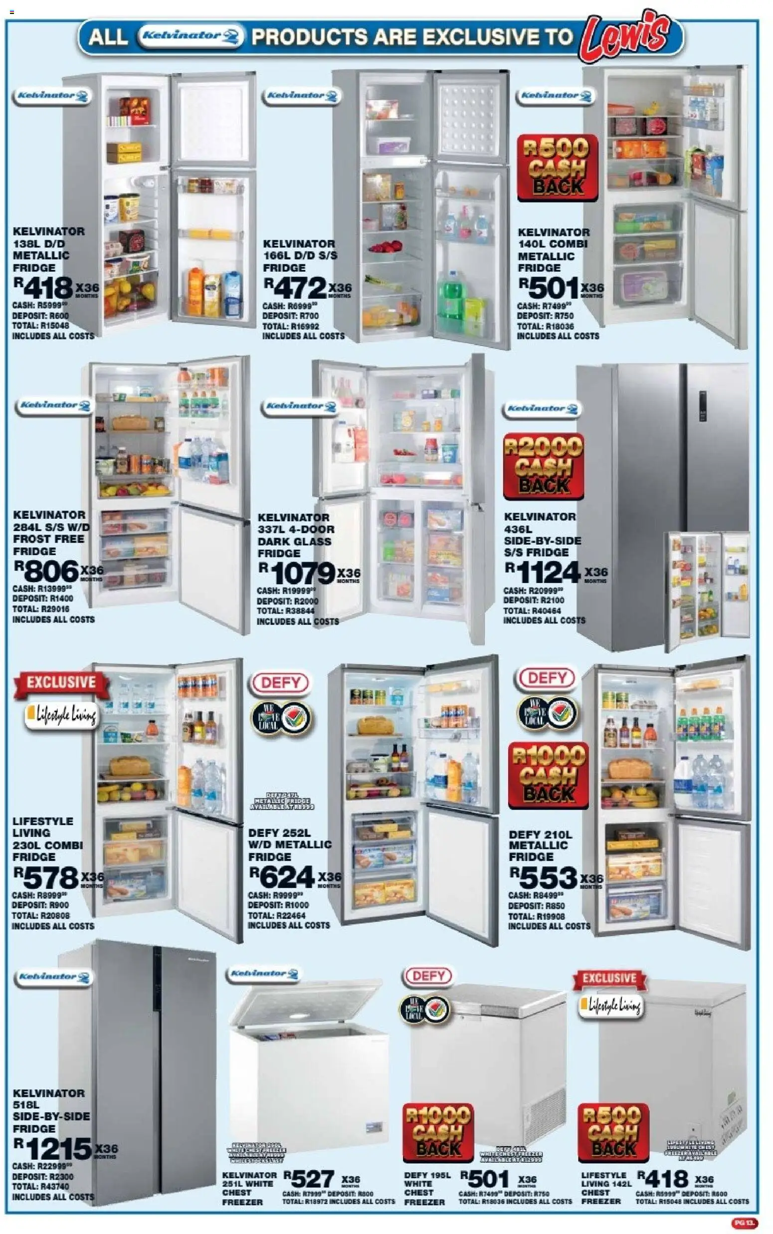 New Lewis Stores catalogue – valid from 11.05.2026 | Page: 13 | Products: Freezer, Fridge