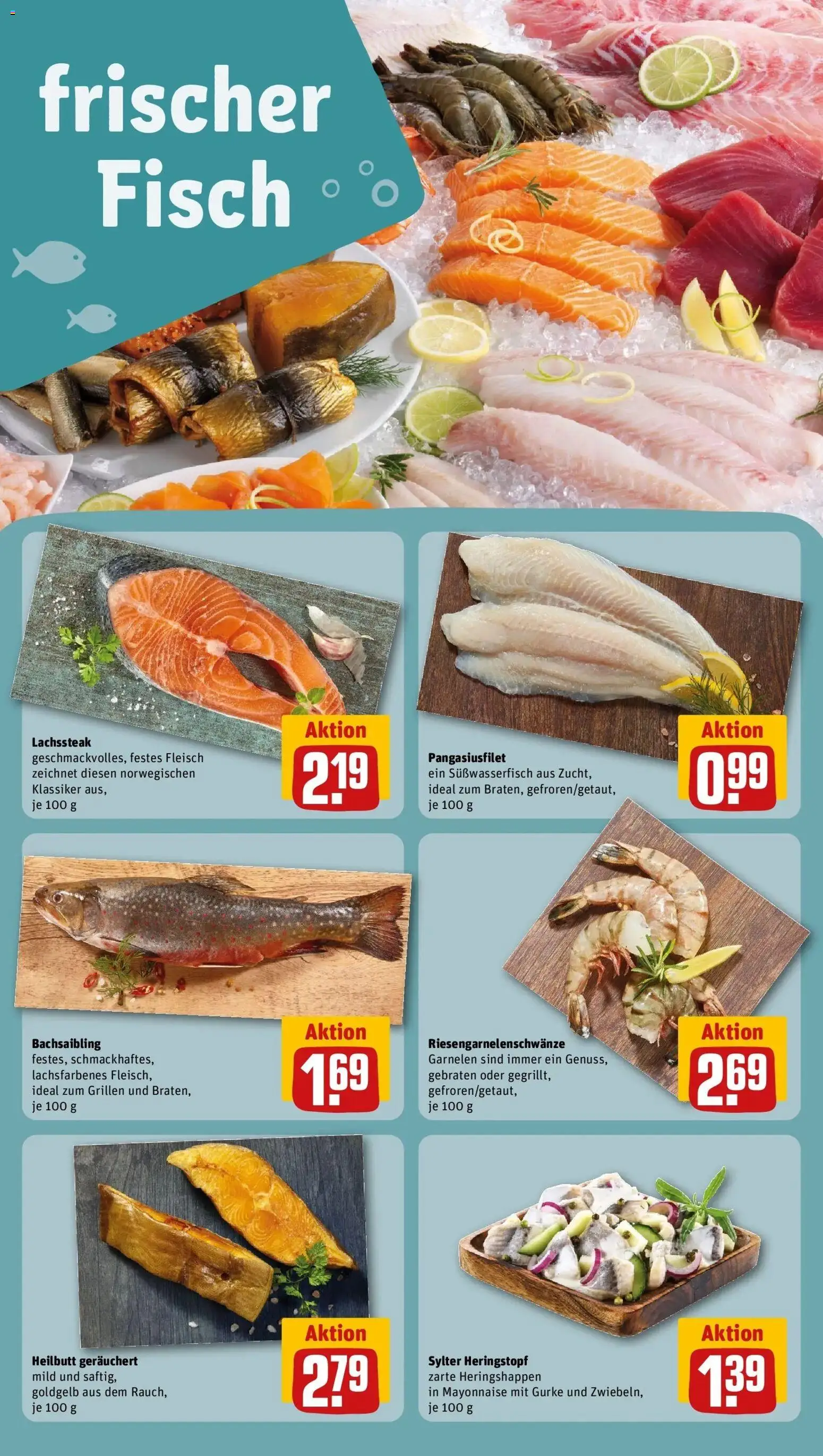 REWE Prospekt ab 17.08.2026 zum Blättern » Angebote | Seite: 33 | Produkte: Garnelen, Fisch, Mayonnaise, Fleisch