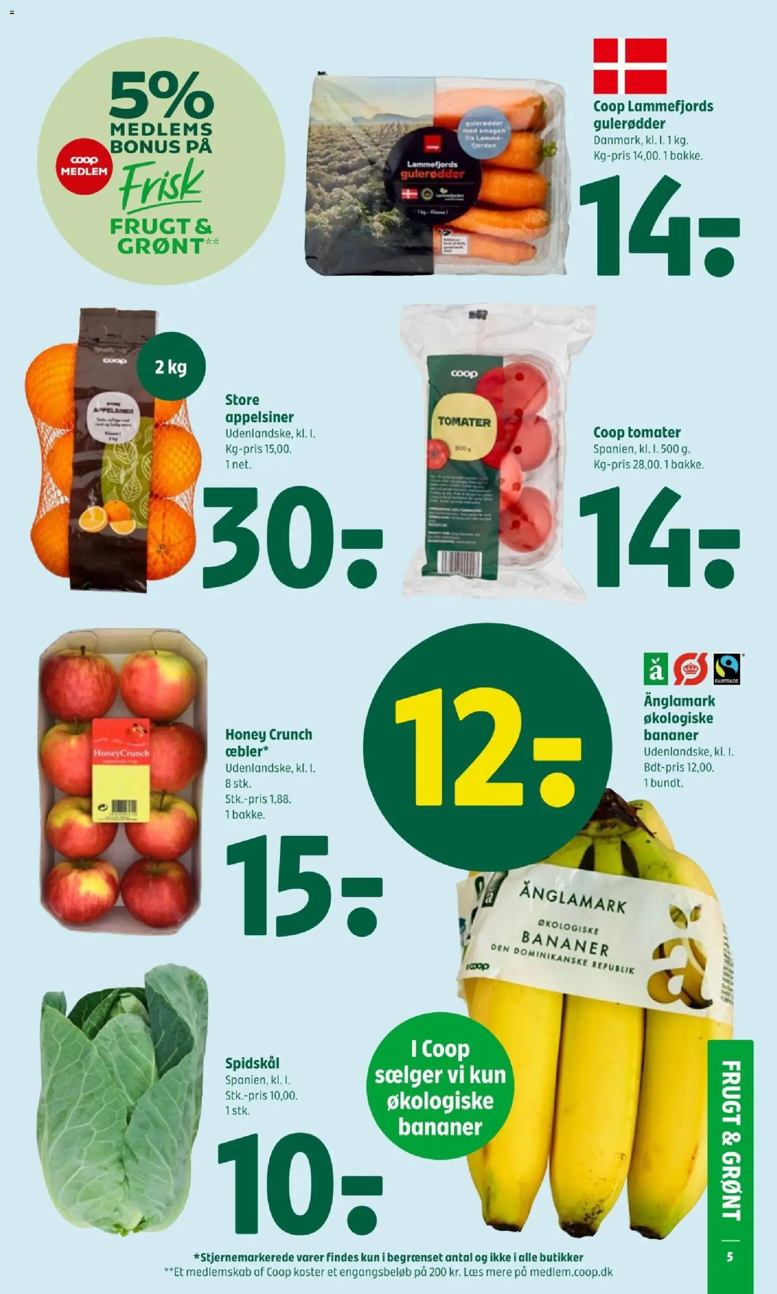 Coop 365 tilbudsavis – gyldig fra 19.03.2026 | Side: 7 | Produkter: Appelsiner, Bananer, Gulerødder, Spidskål