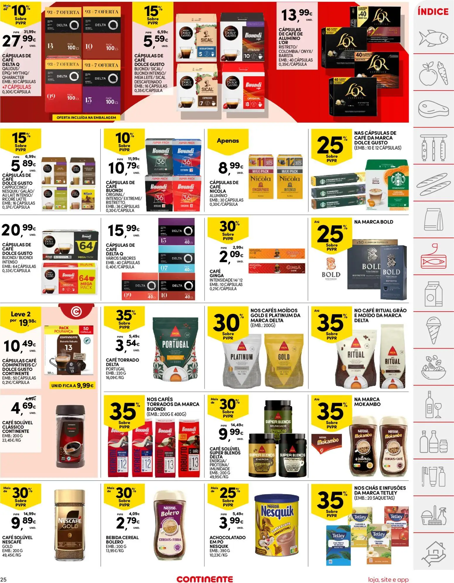 Continente folheto │ válido de 21.04.2026 | Página: 25 | Produtos: Delta q, Leite, Chás, Chocolate