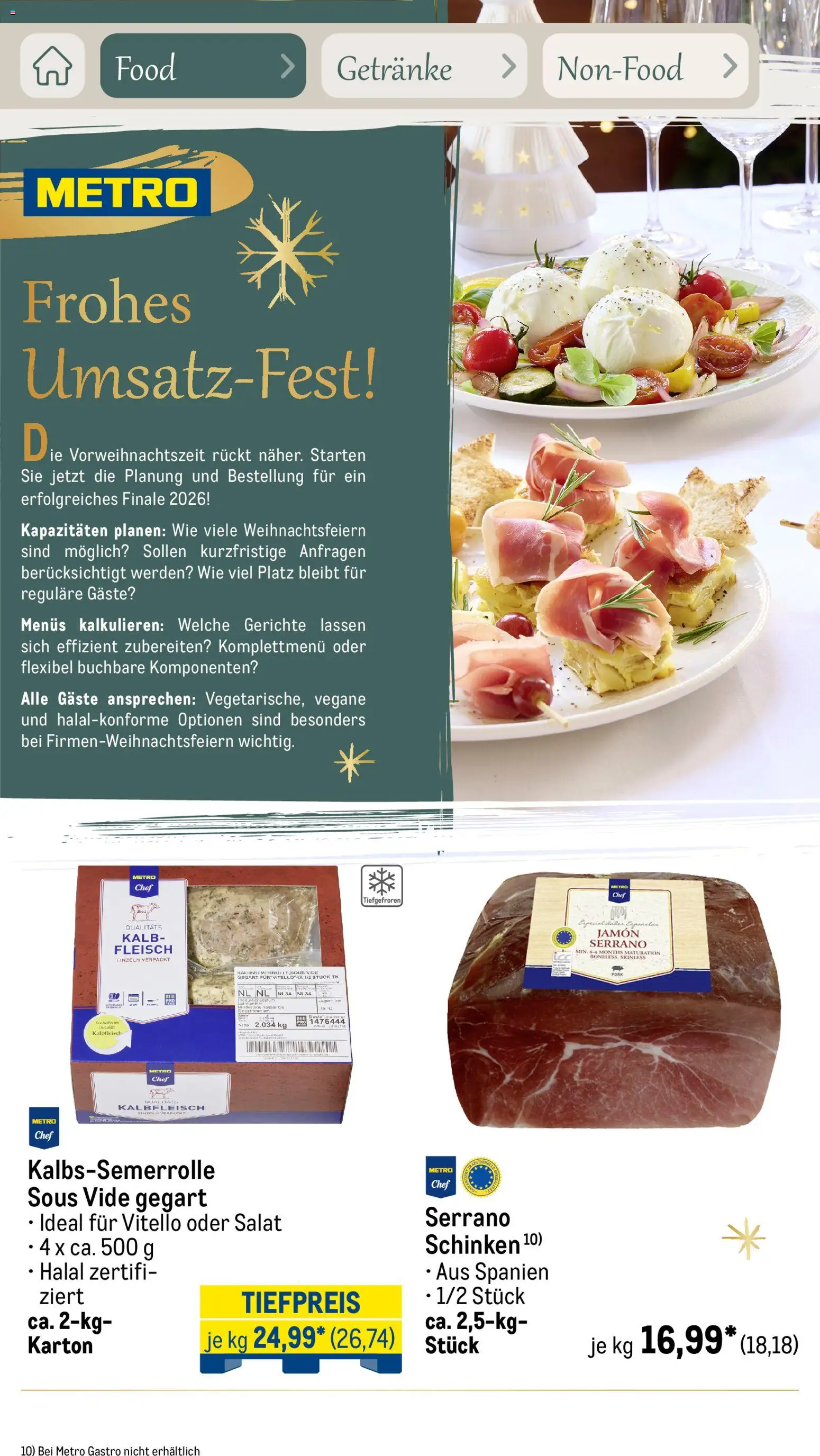 Metro Saisonkatalog Erfolgsrezept – gültig ab 01.10.2026 | Seite: 4 | Produkte: Gerichte, Schinken, Fleisch, Salat