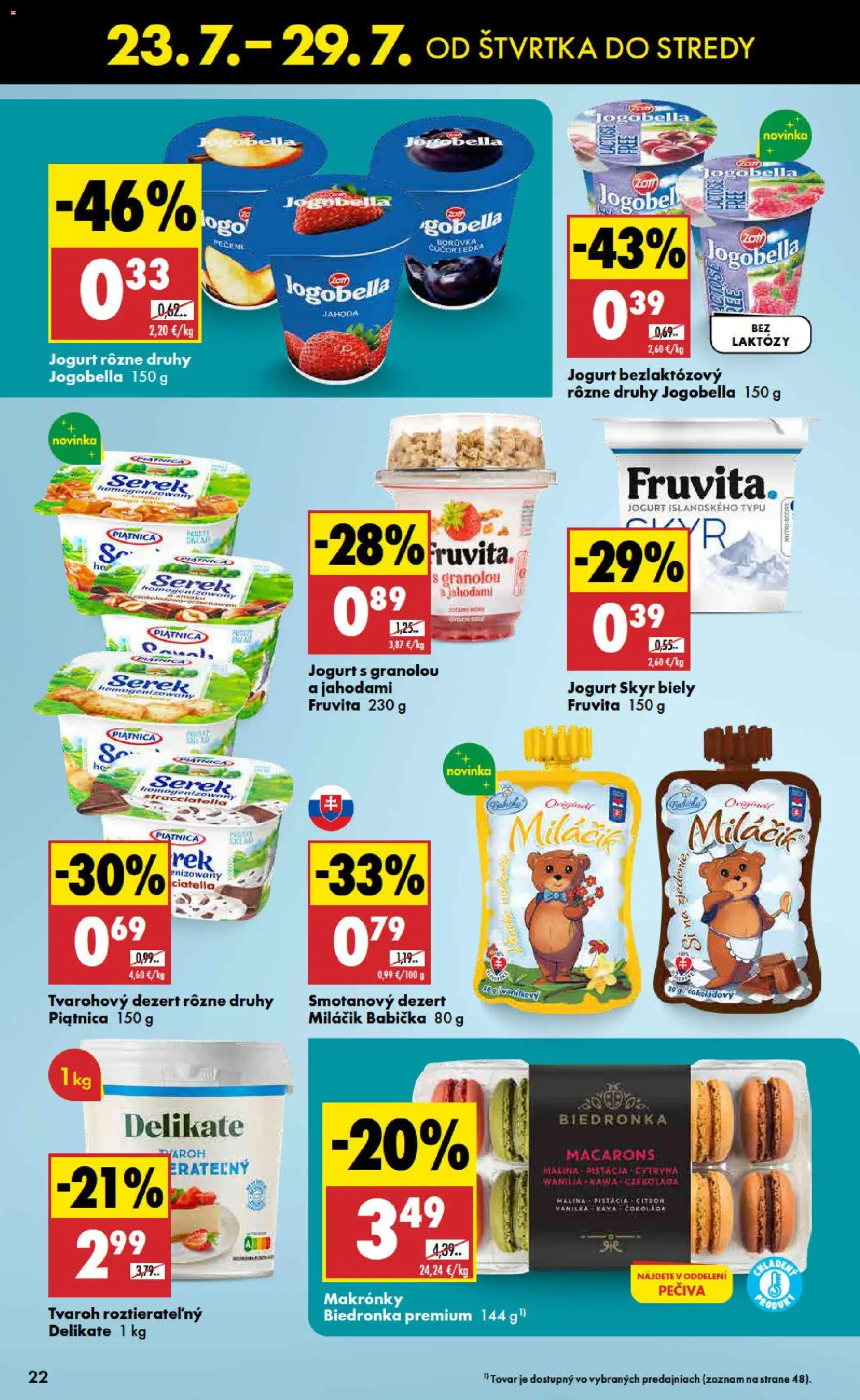 Nové Biedronka akcie – leták je platný od 23.07.2026 | Strana: 22 | Produkty: Jogurt, Káva, Skyr, Čokoláda