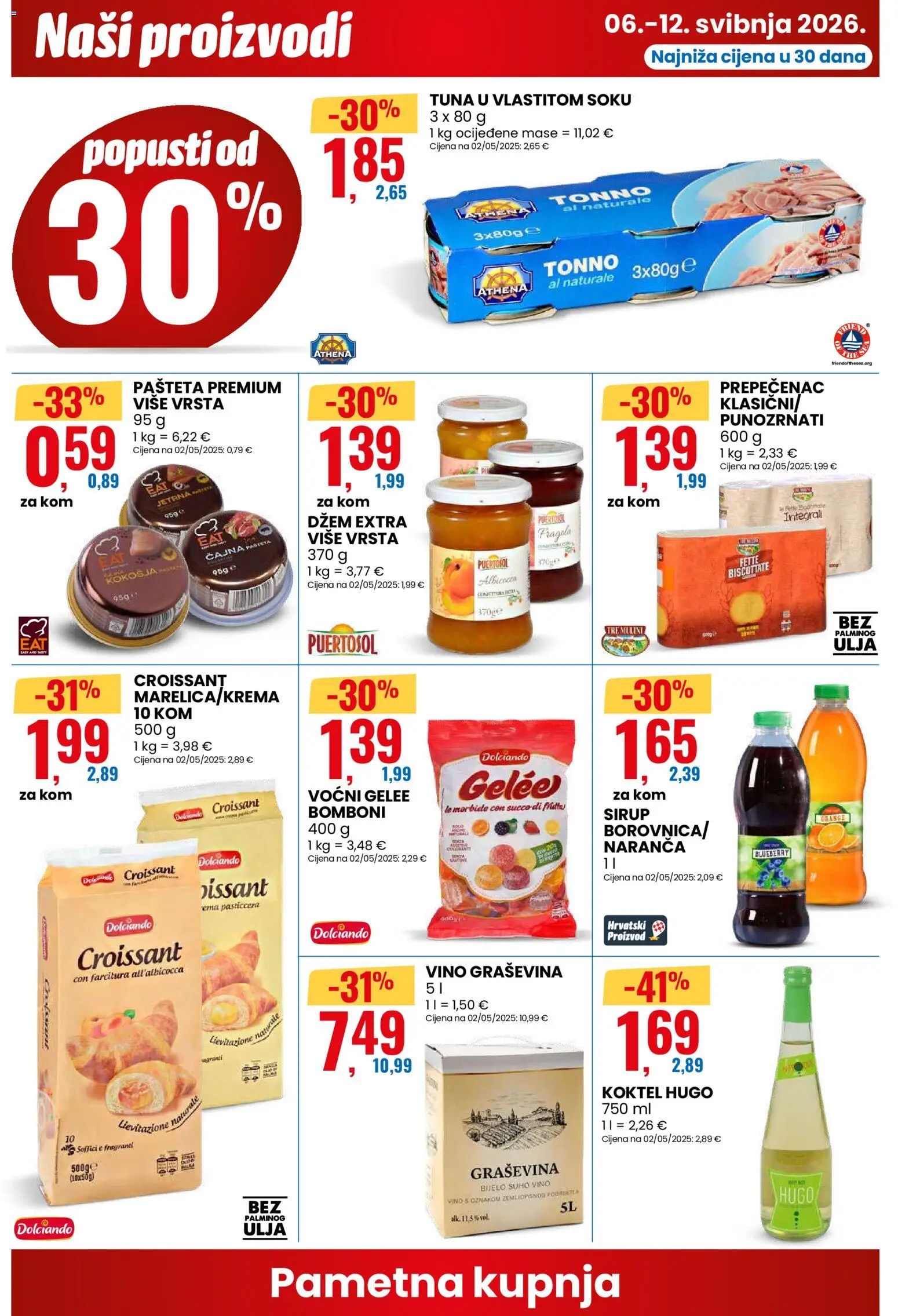 Eurospin katalog | vrijedi od 06.05.2026 | Stranica: 4 | Proizvodi: Vino, Bomboni, Pašteta, Tuna