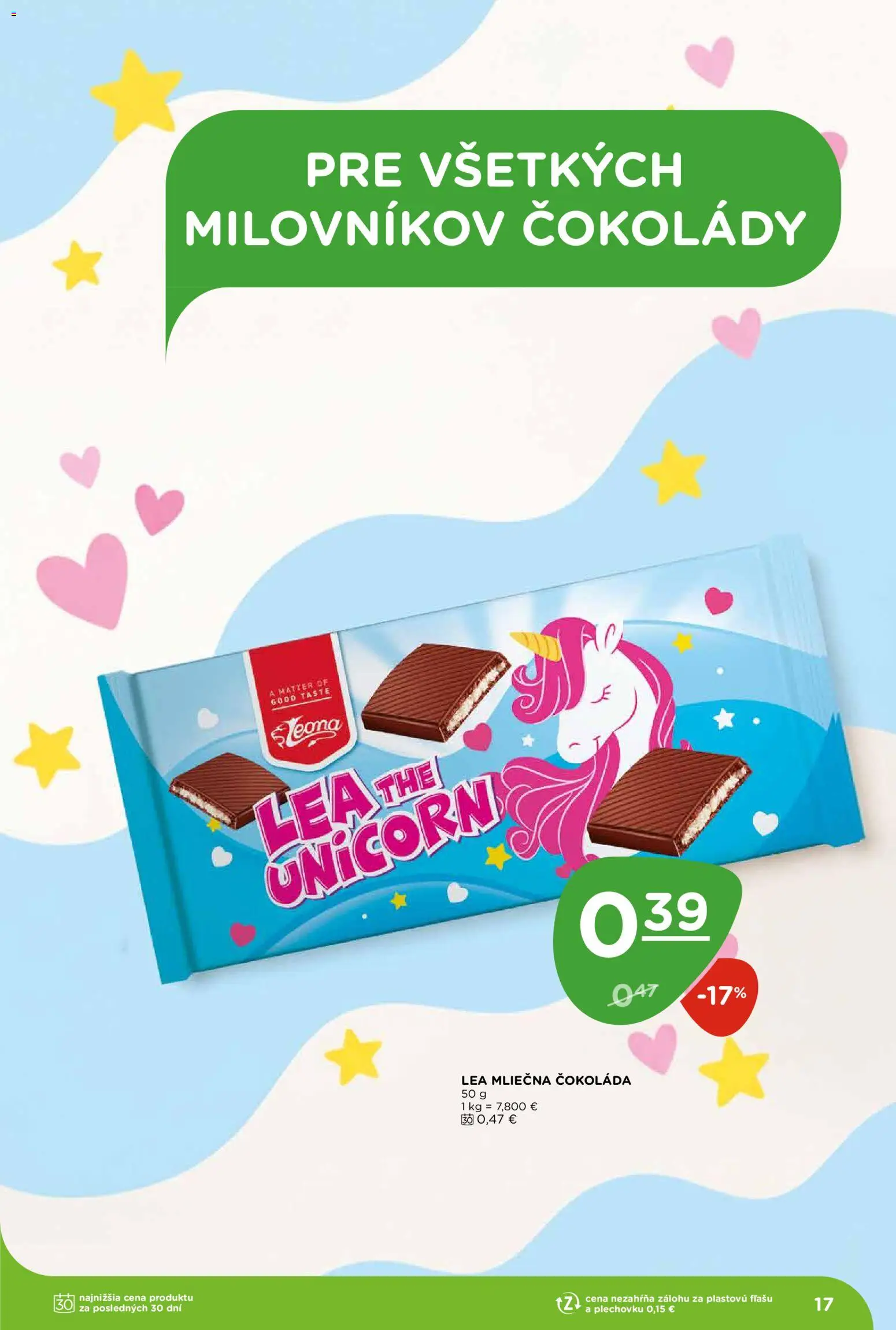 Nové Terno akcie – leták je platný od 03.09.2026 | Strana: 17 | Produkty: Čokoláda